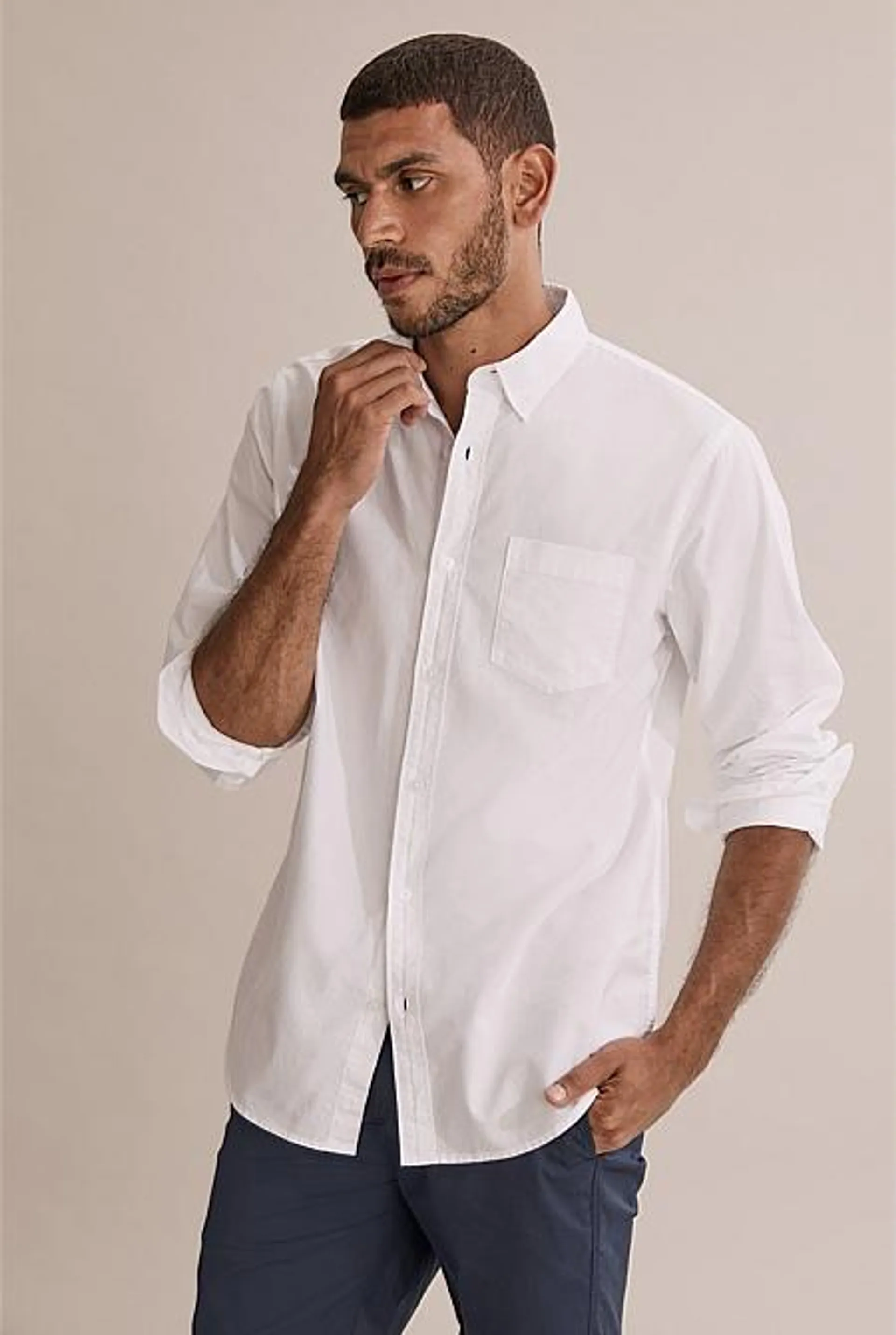 Regular Fit Washed Button Down Oxford Shirt