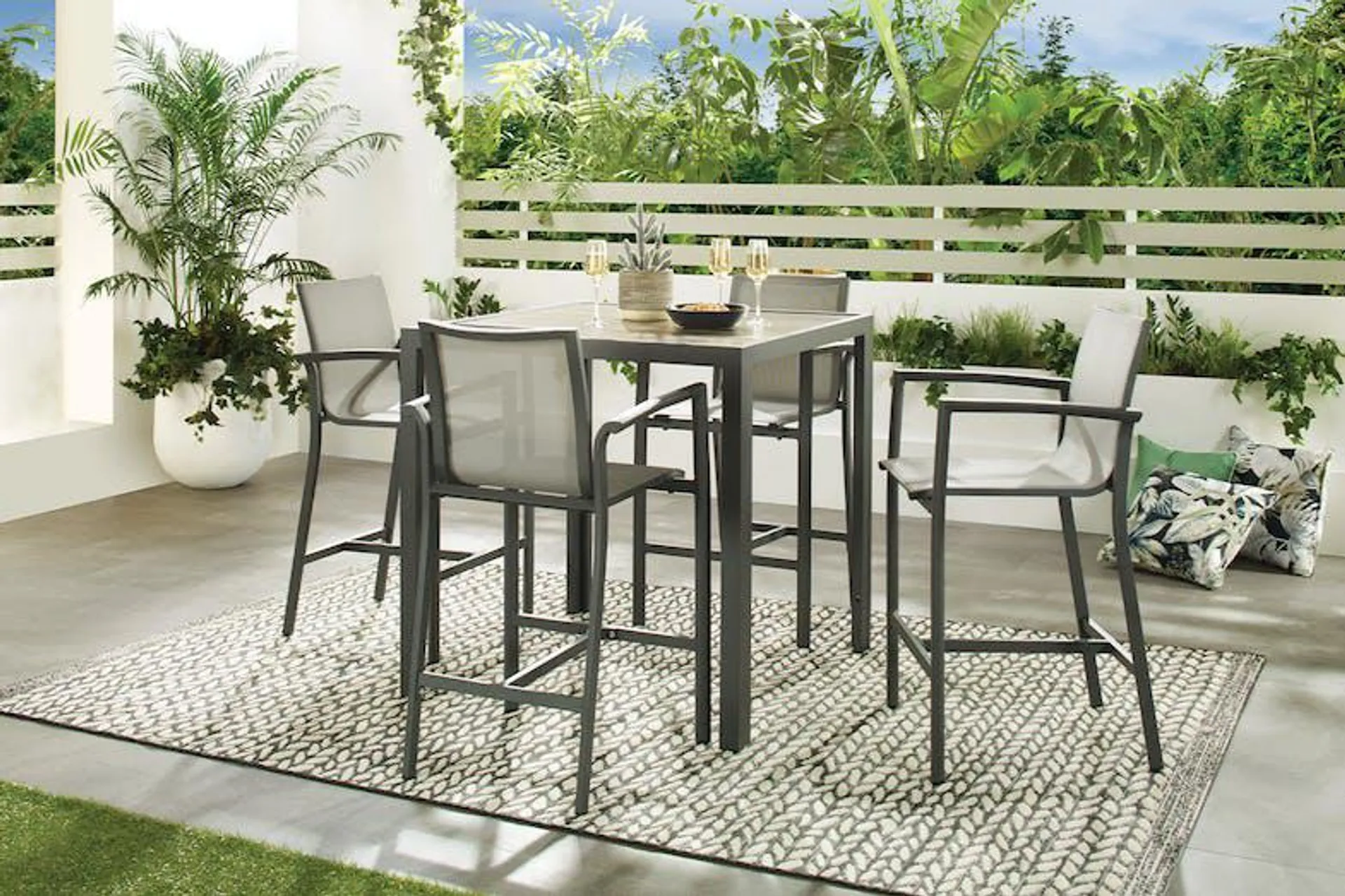 Wardell 5 Piece Outdoor Bar Setting