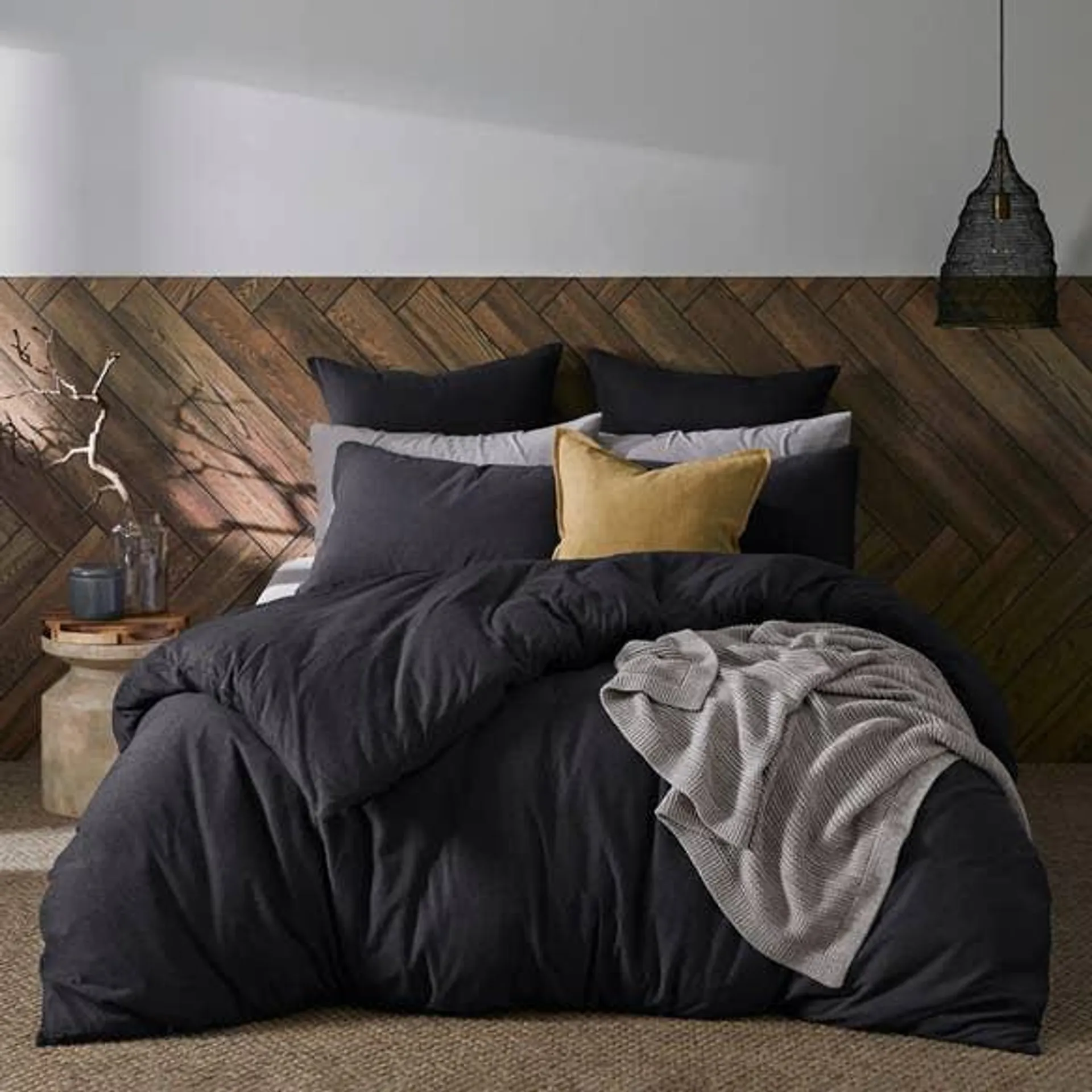 Jersey Quilt Cover - Charcoal