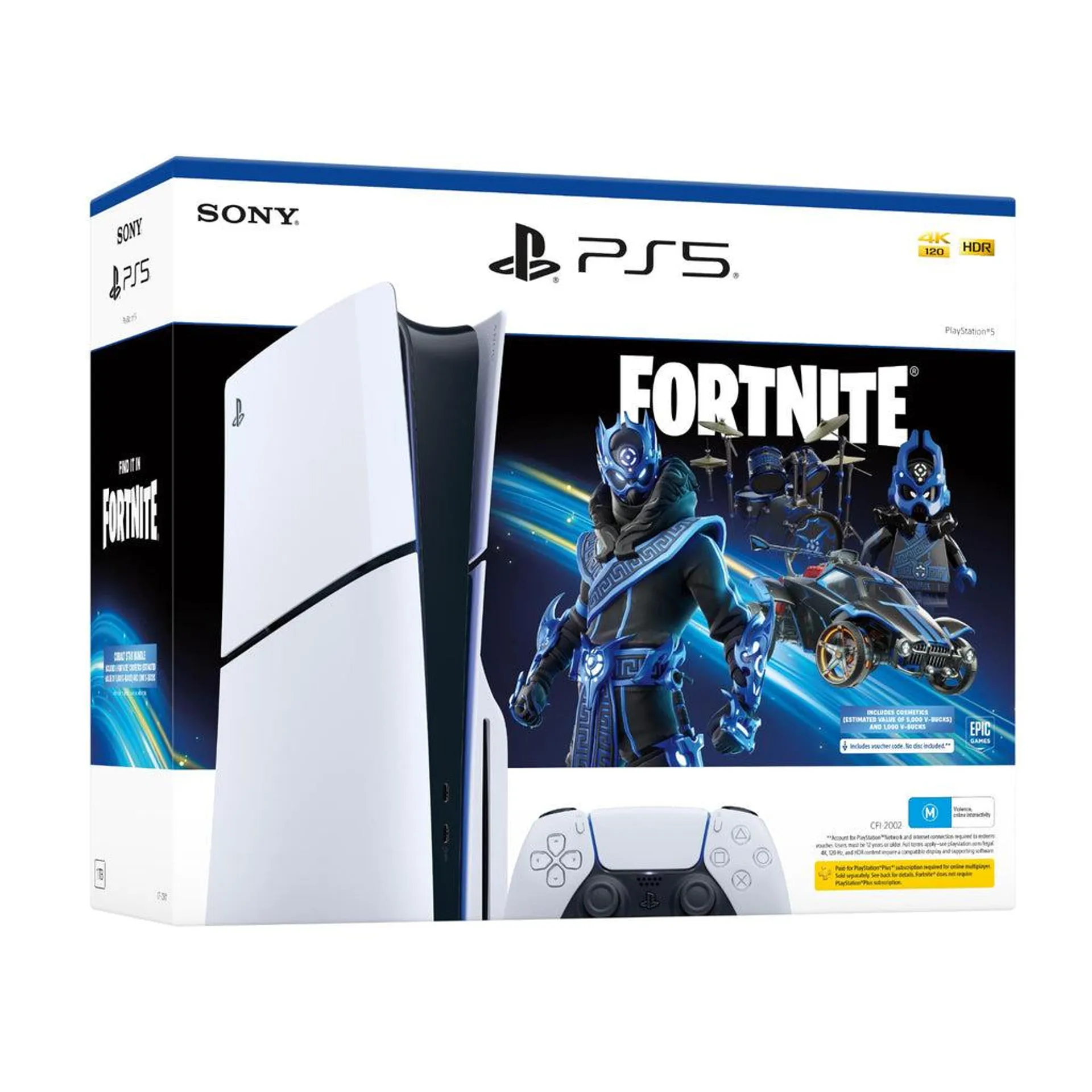 PS5 PlayStation 5 Slim 1TB Console Fortnite Cobalt Star Bundle