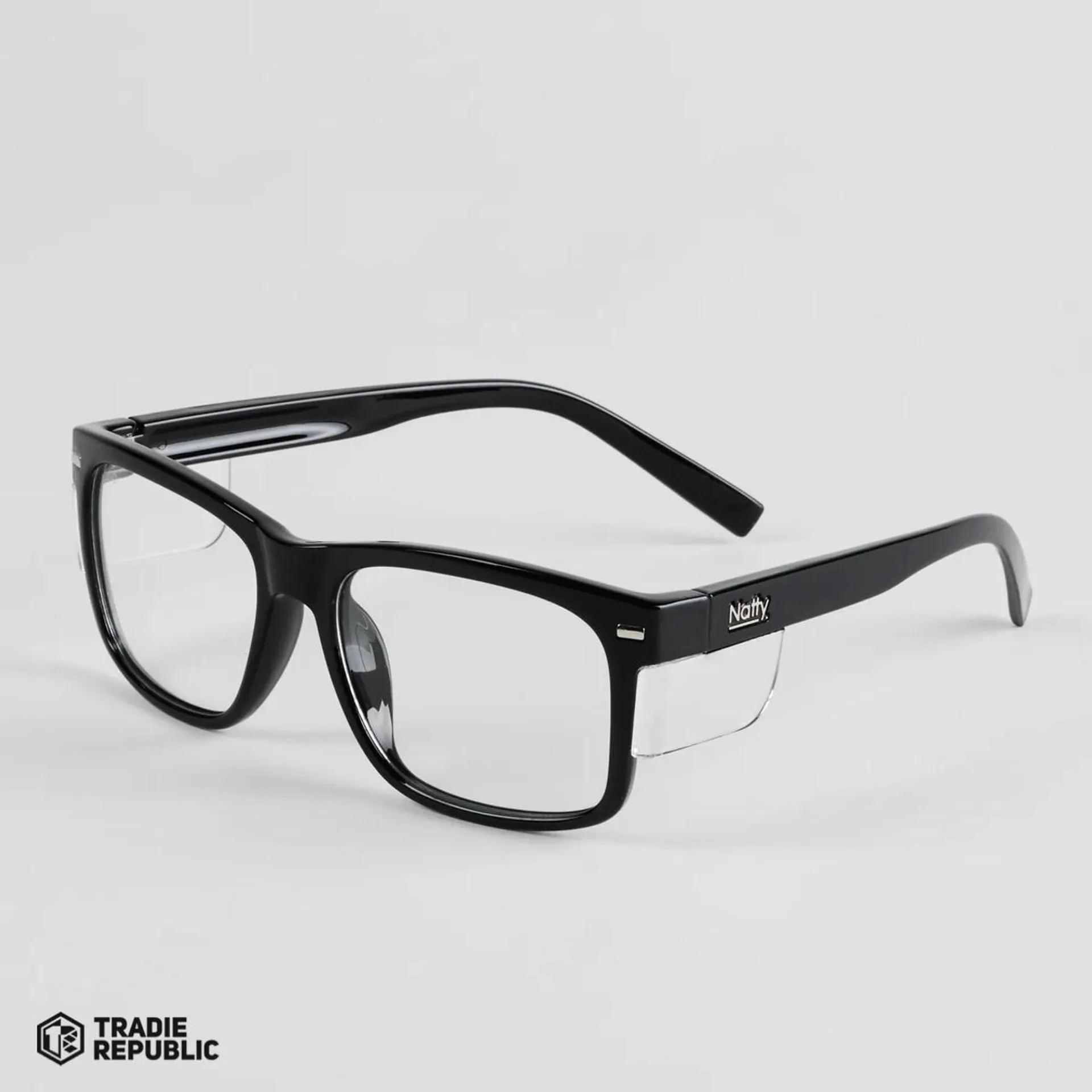 Natty Workwear Kenneth Black / Clear Lens Safety Glasses