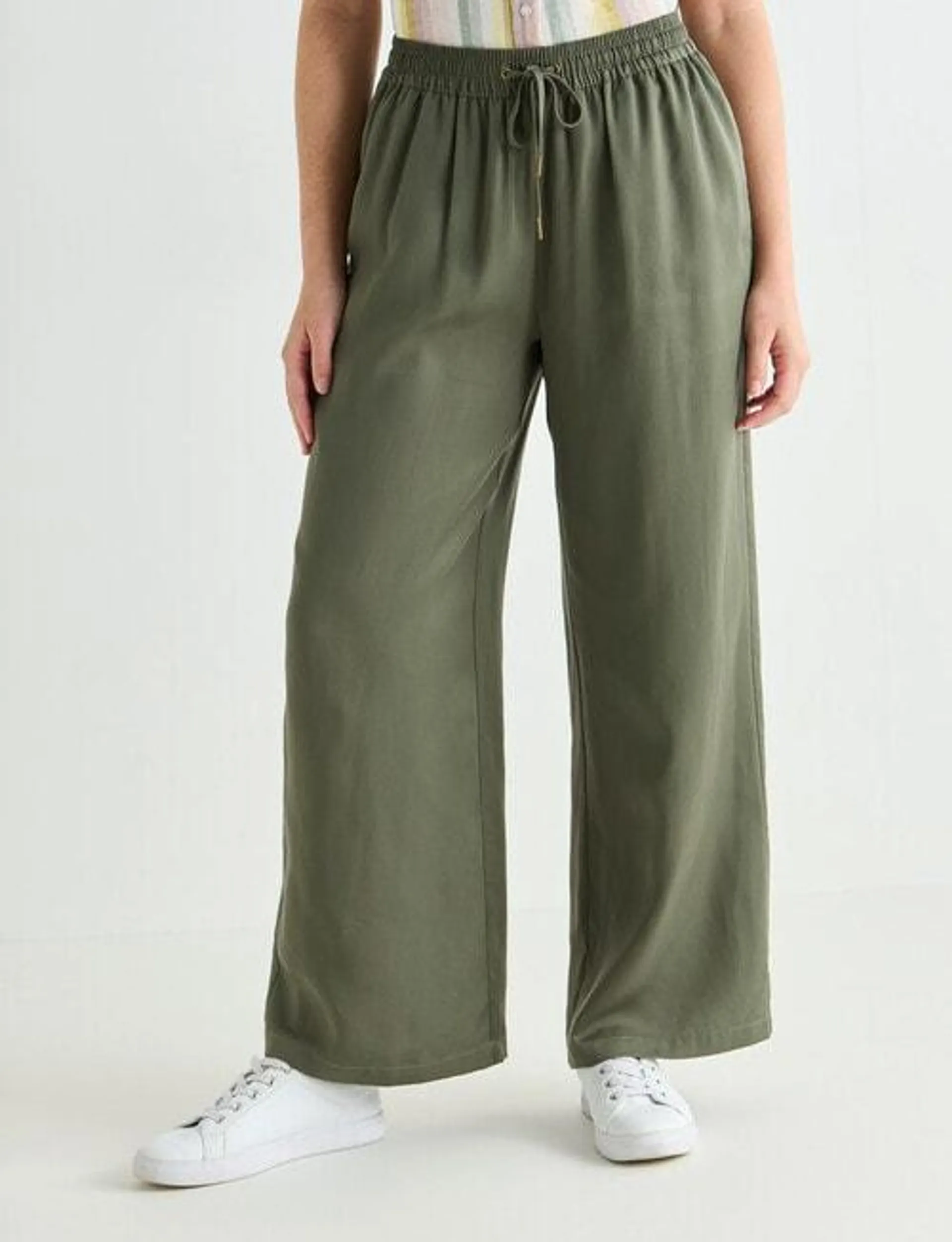 Zest Lyocell Twill Wide Leg Pant, Khaki