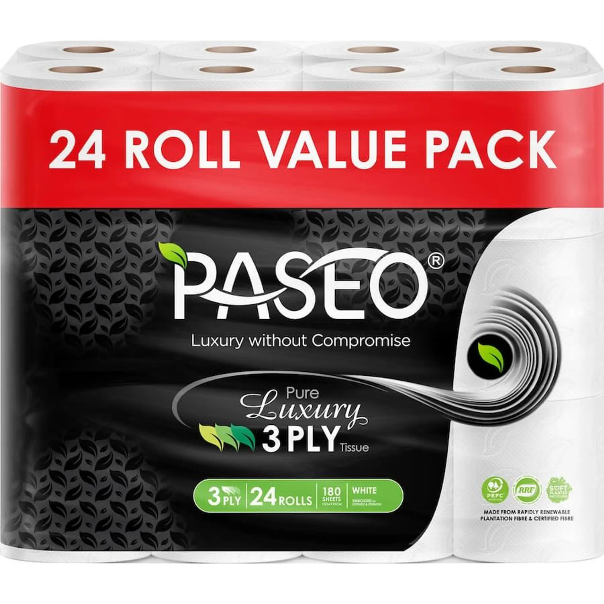 Paseo Luxury Toilet Paper 24pk 3 Ply Value Pack