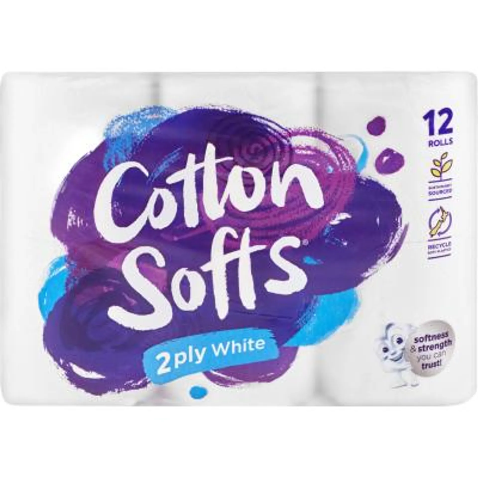 CottonSofts White Unscented 2 Ply Toilet Tissue