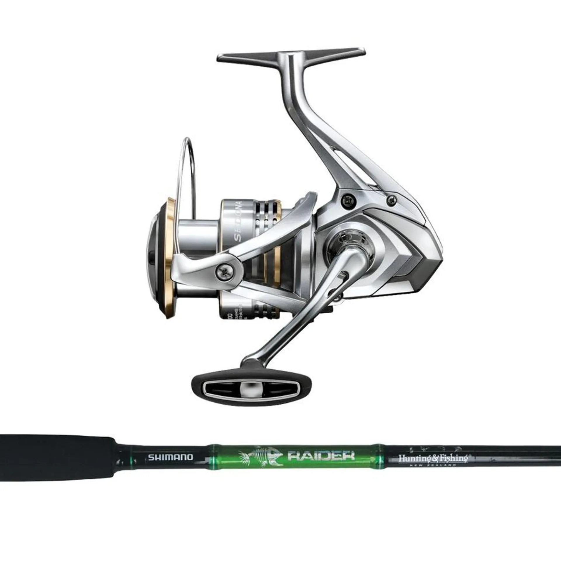 Shimano Sedona 4000HD / Raider 7'3" 6-8kg 2 Piece Spin Rod / Braid