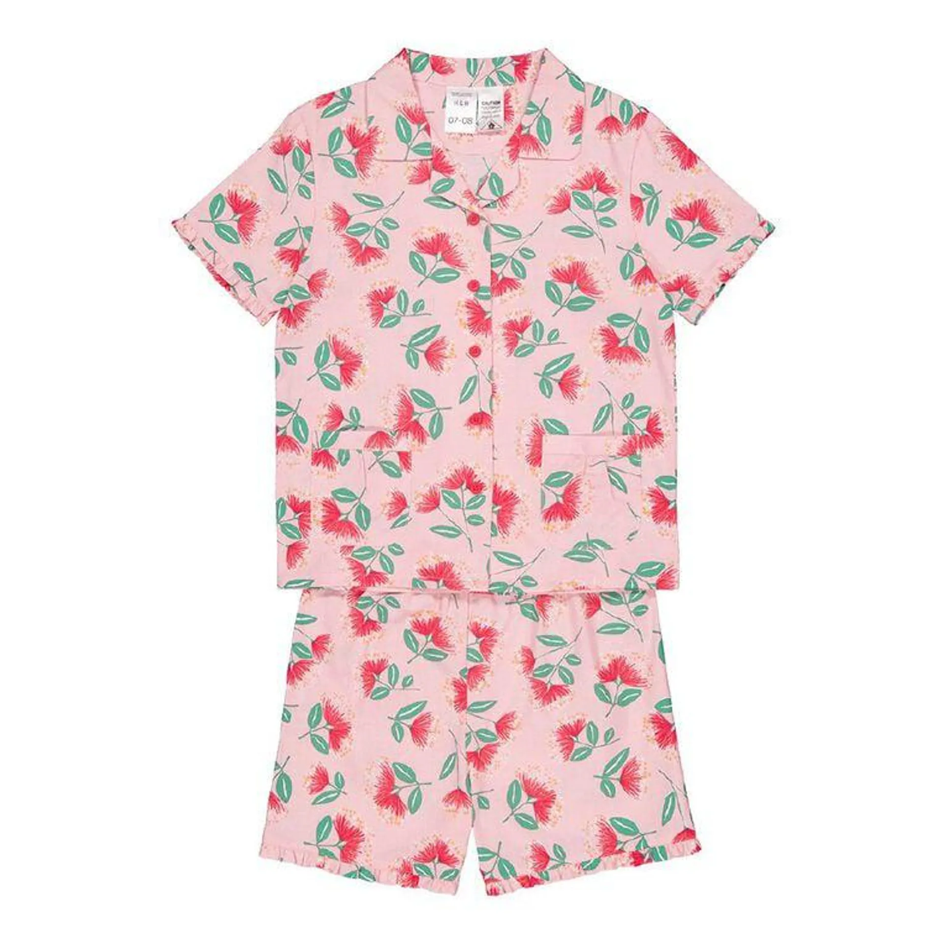 H&H Girls' Short Sleeve Top & Short Pants Pyjama Set