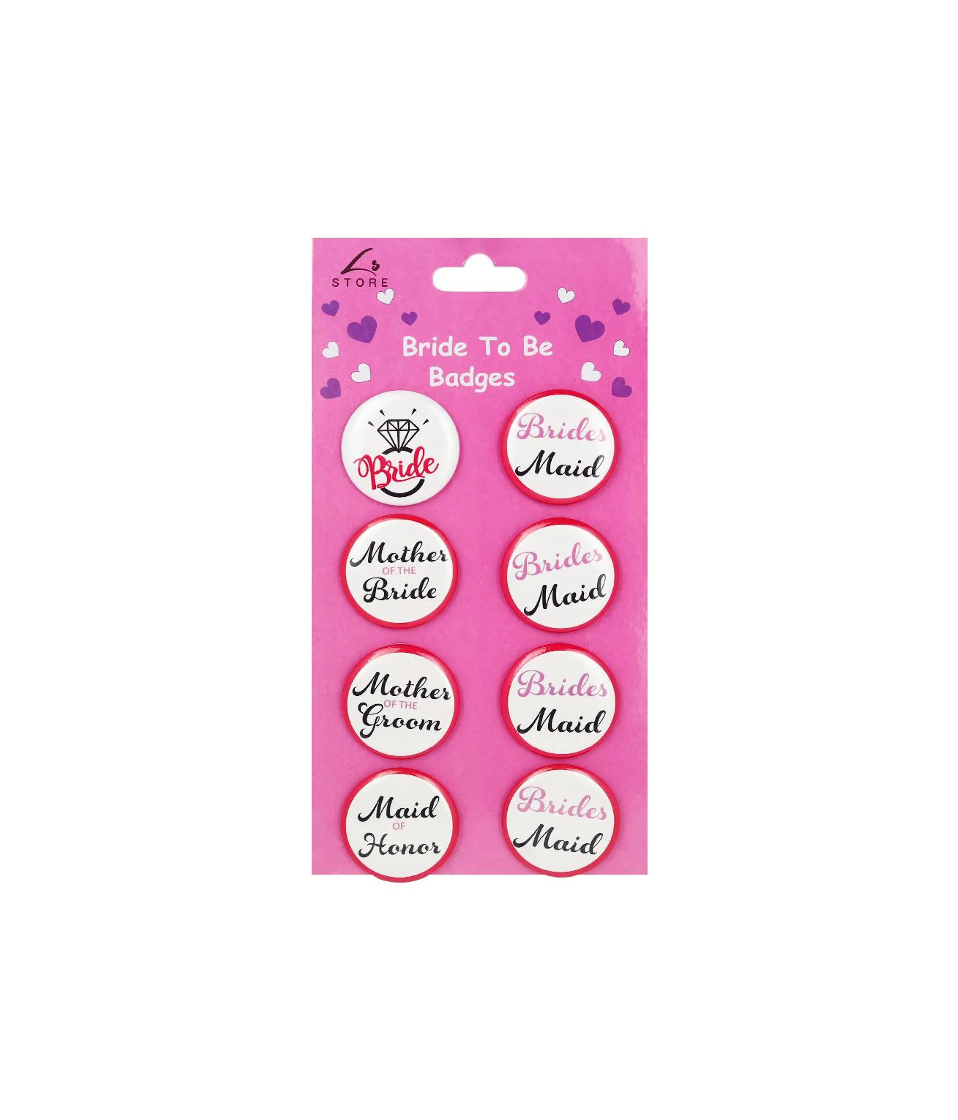 Bride To Be Badges 8pk