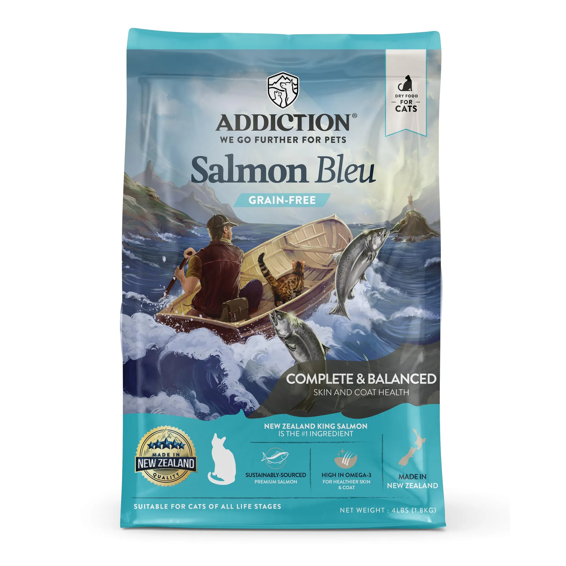 Addiction Salmon Bleu Skin & Coat Dry Cat Food