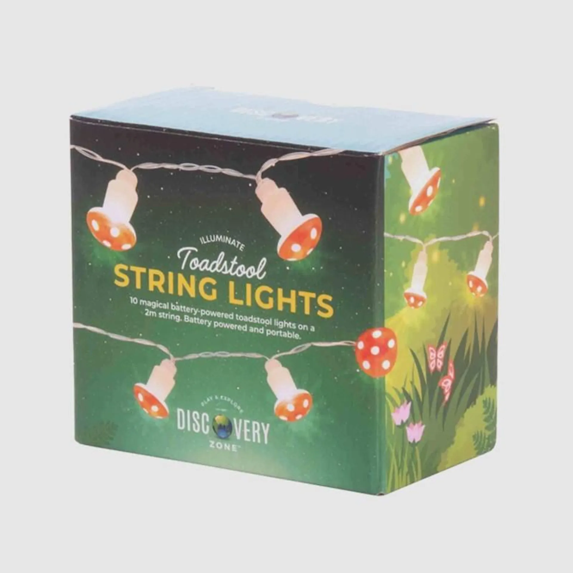 Illuminate String Lights Toadstools Red