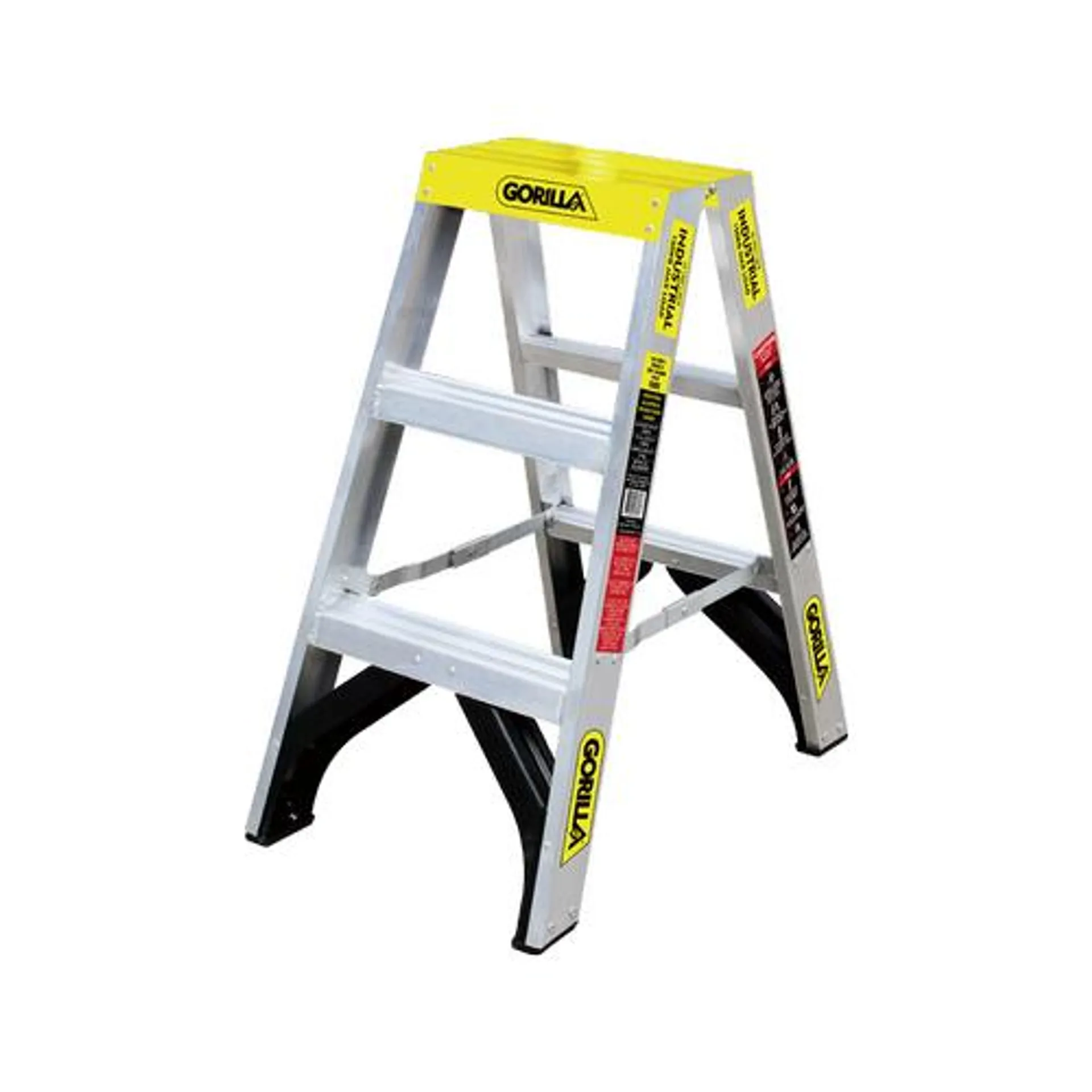 Gorilla 3 Step Aluminium Double Sided Ladder 150kg