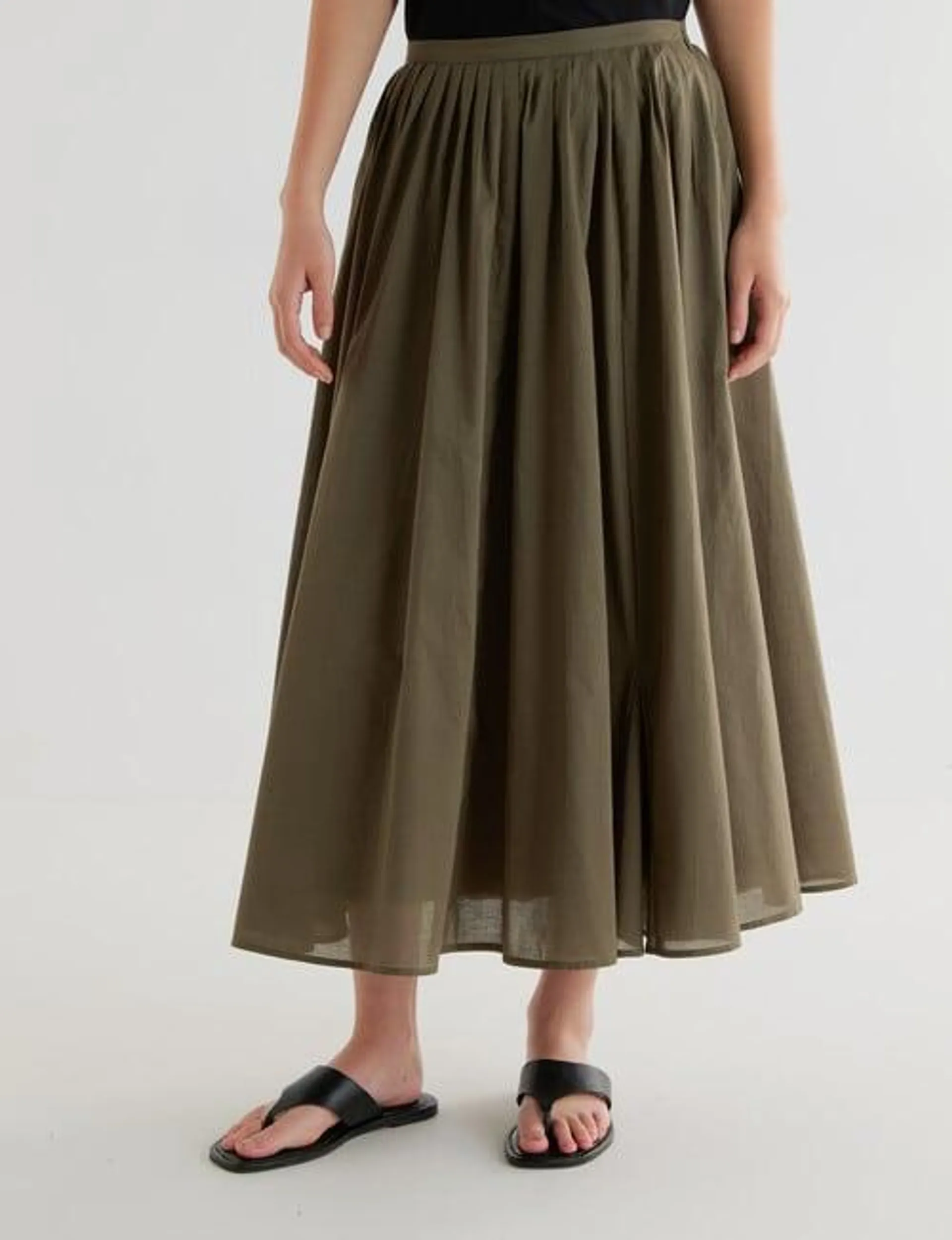 Mineral Louis Floaty Skirt, Olive