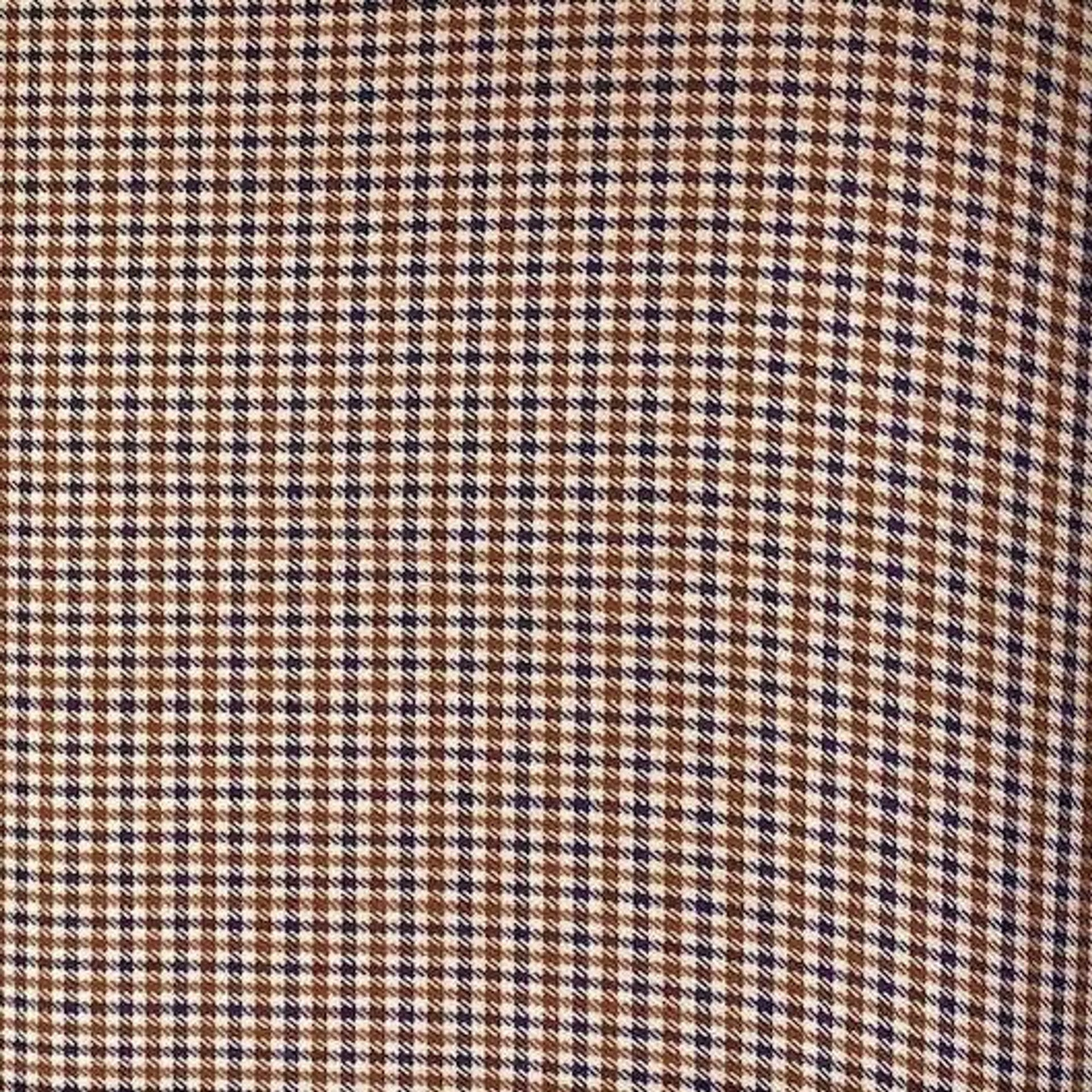 Check Suiting Fabric, Small Check Brown- 145cm