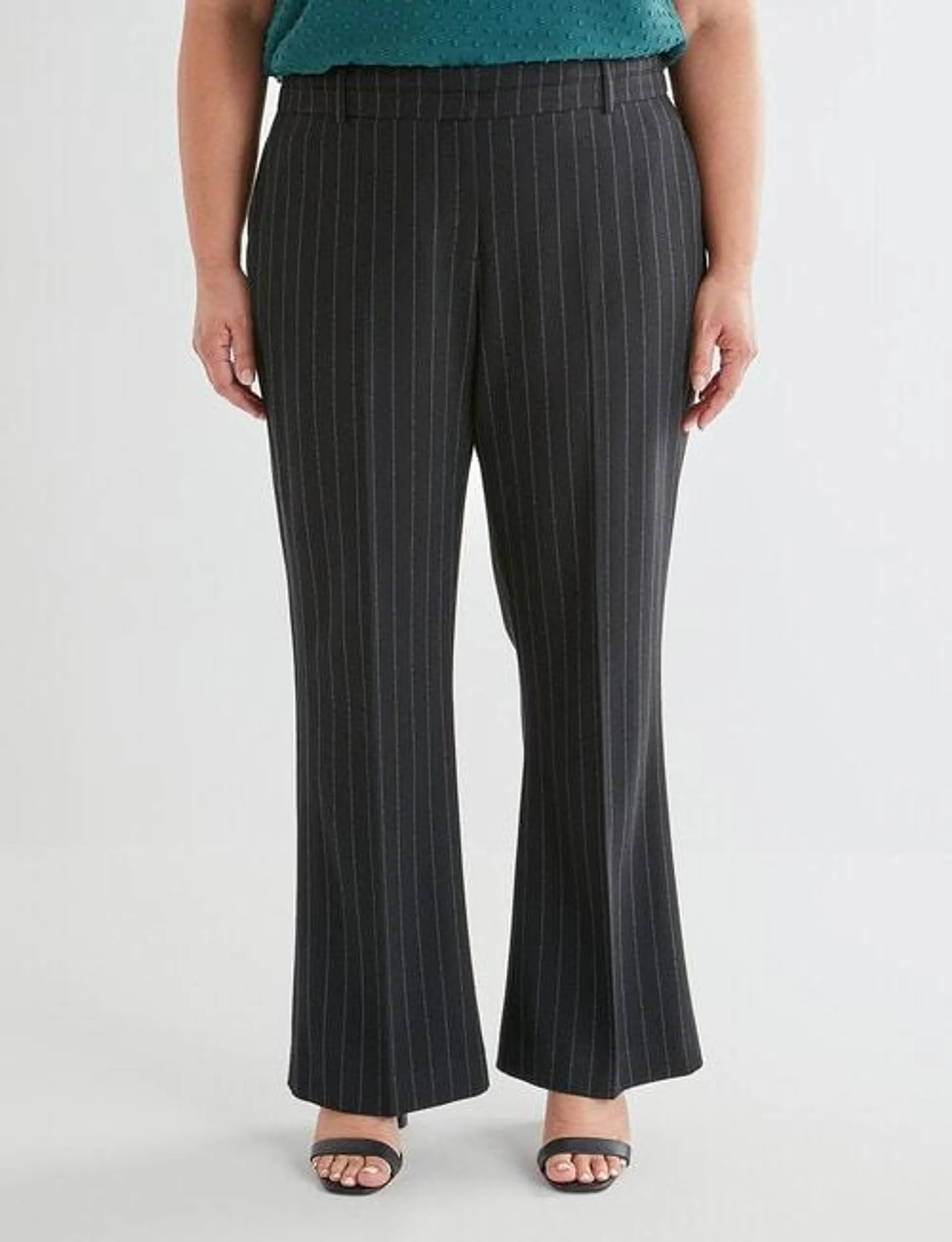 Studio Curve Pinstripe Pant, Black