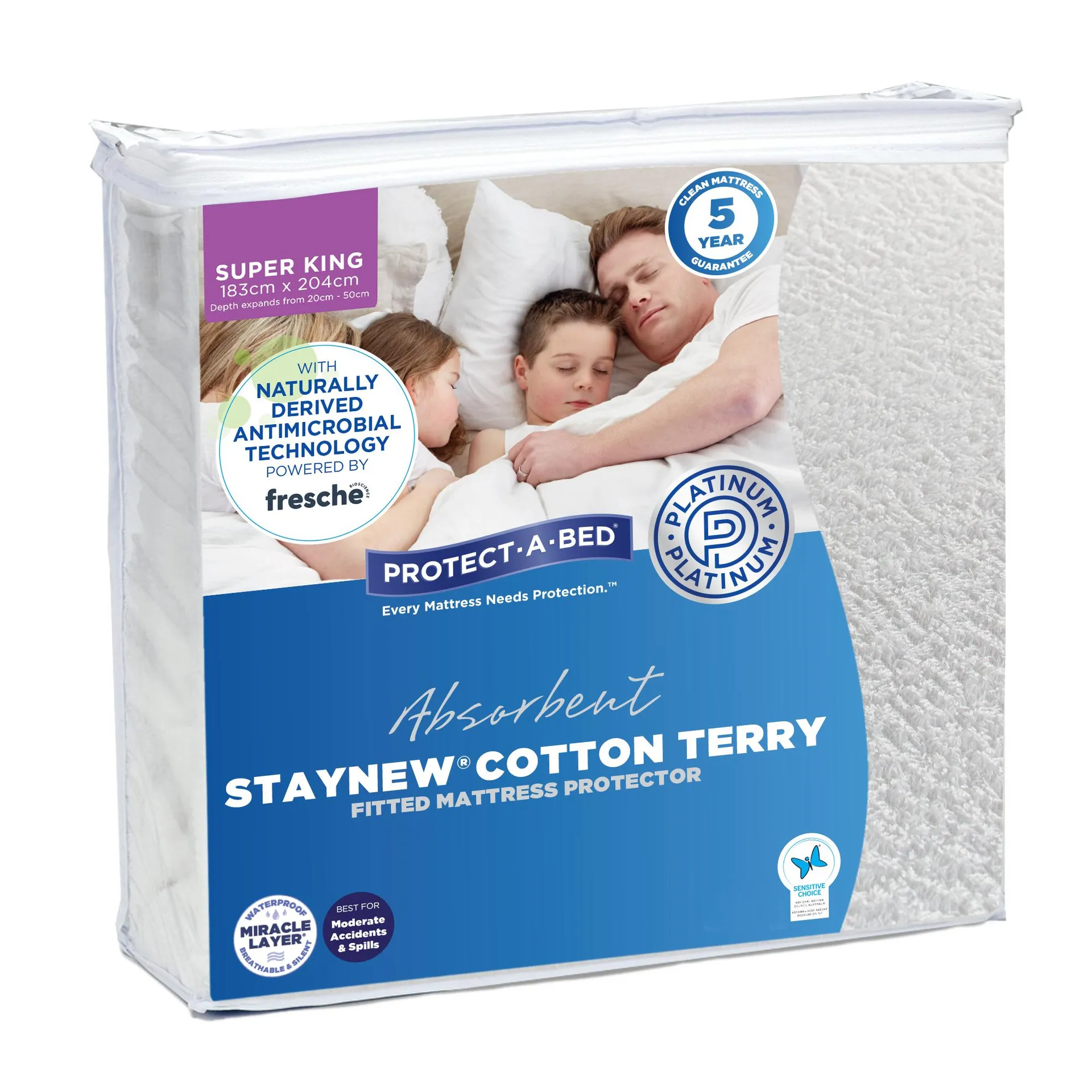 Protect-A-Bed Staynew® Cotton Terry Super King Mattress Protector