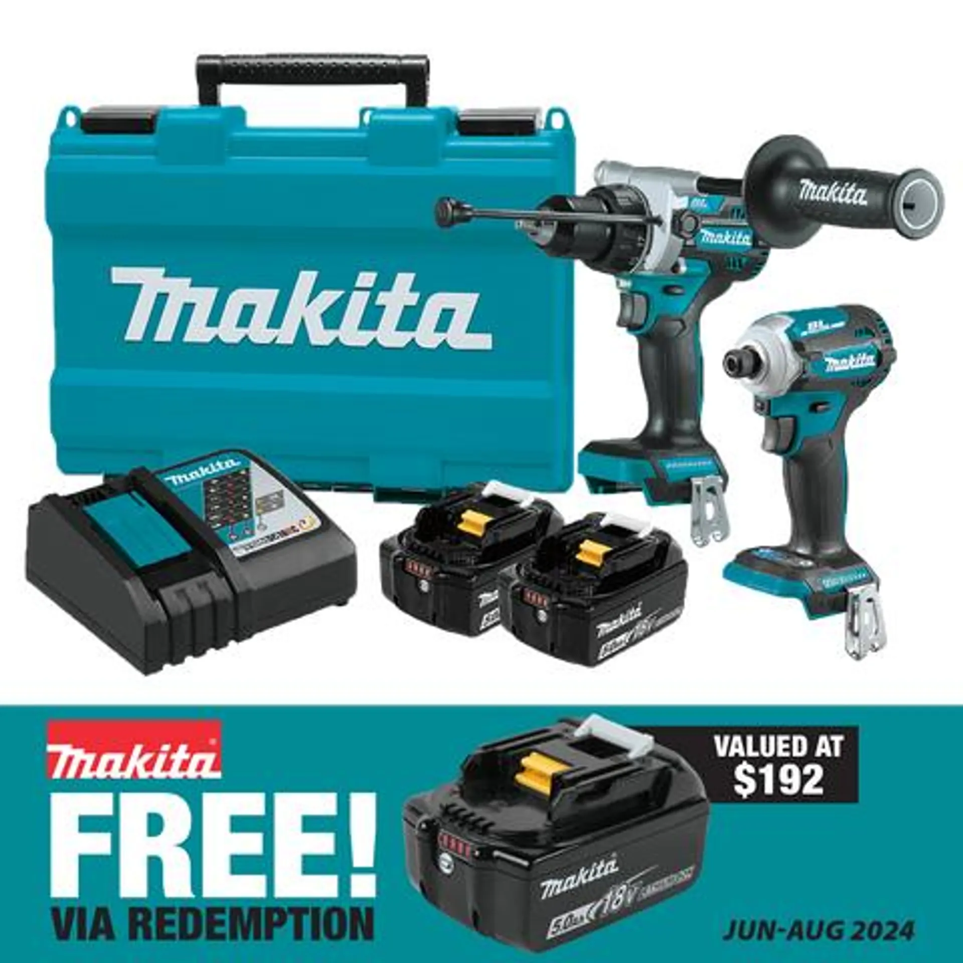 Makita LXT Cordless Hammer Drill and Impact Driver 18V 5Ah