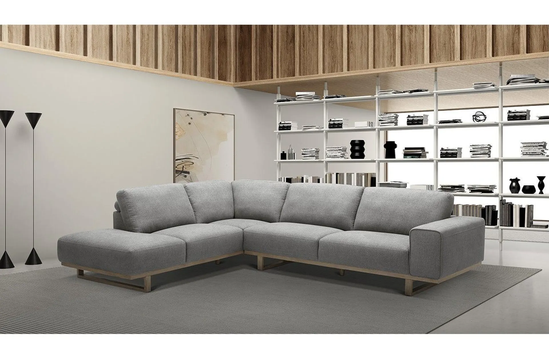 Beckett 4 Seater Left Chaise Lounge Suite - Grey