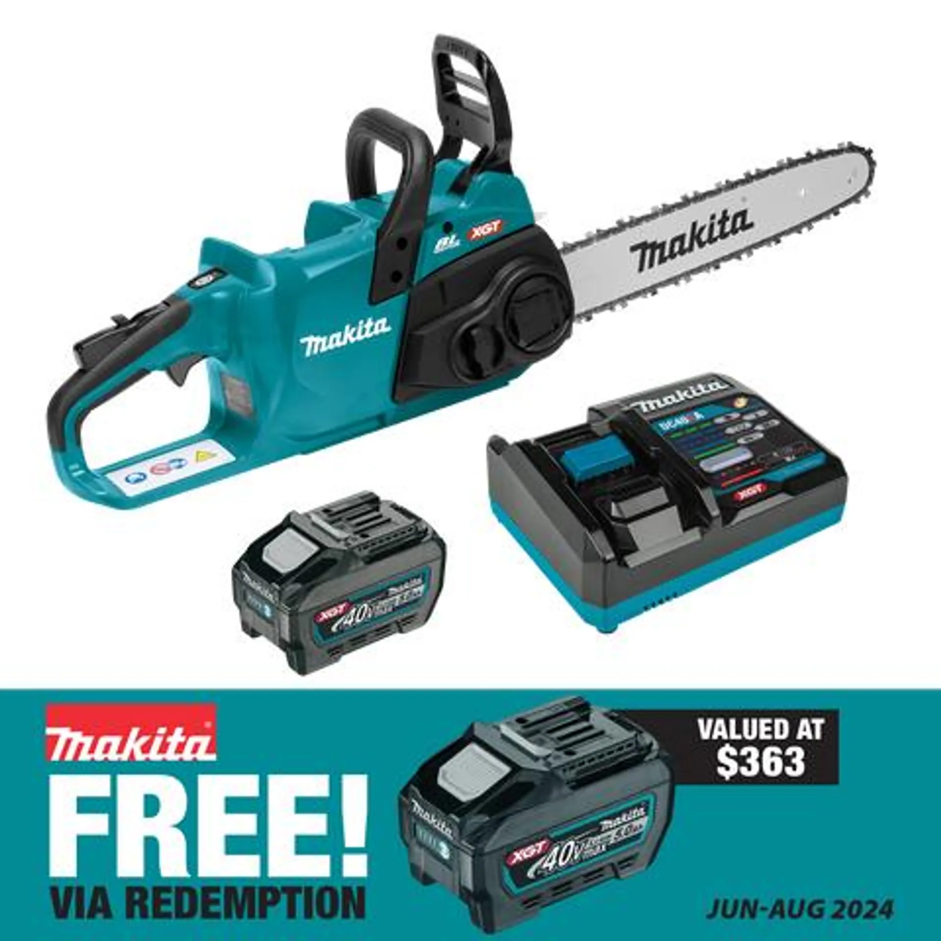 Makita XGT Cordless Chainsaw Brushless 350mm 40V 5Ah