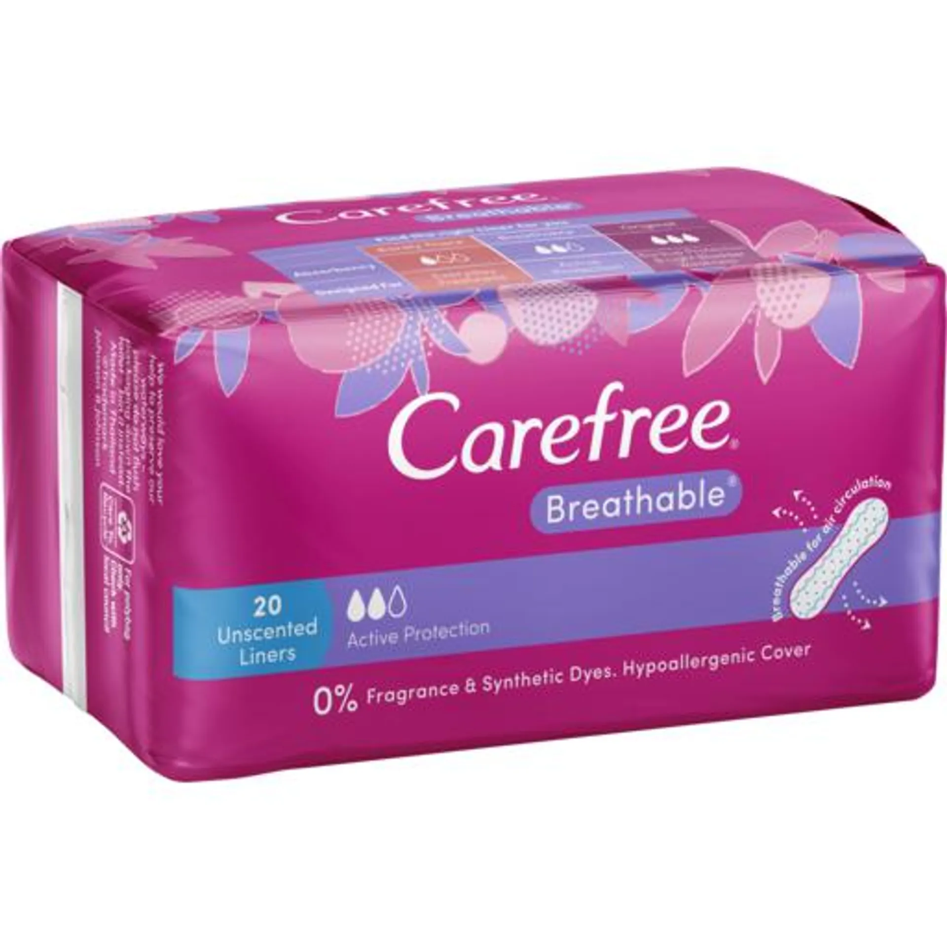 Carefree Liners Breathable 20 Pack