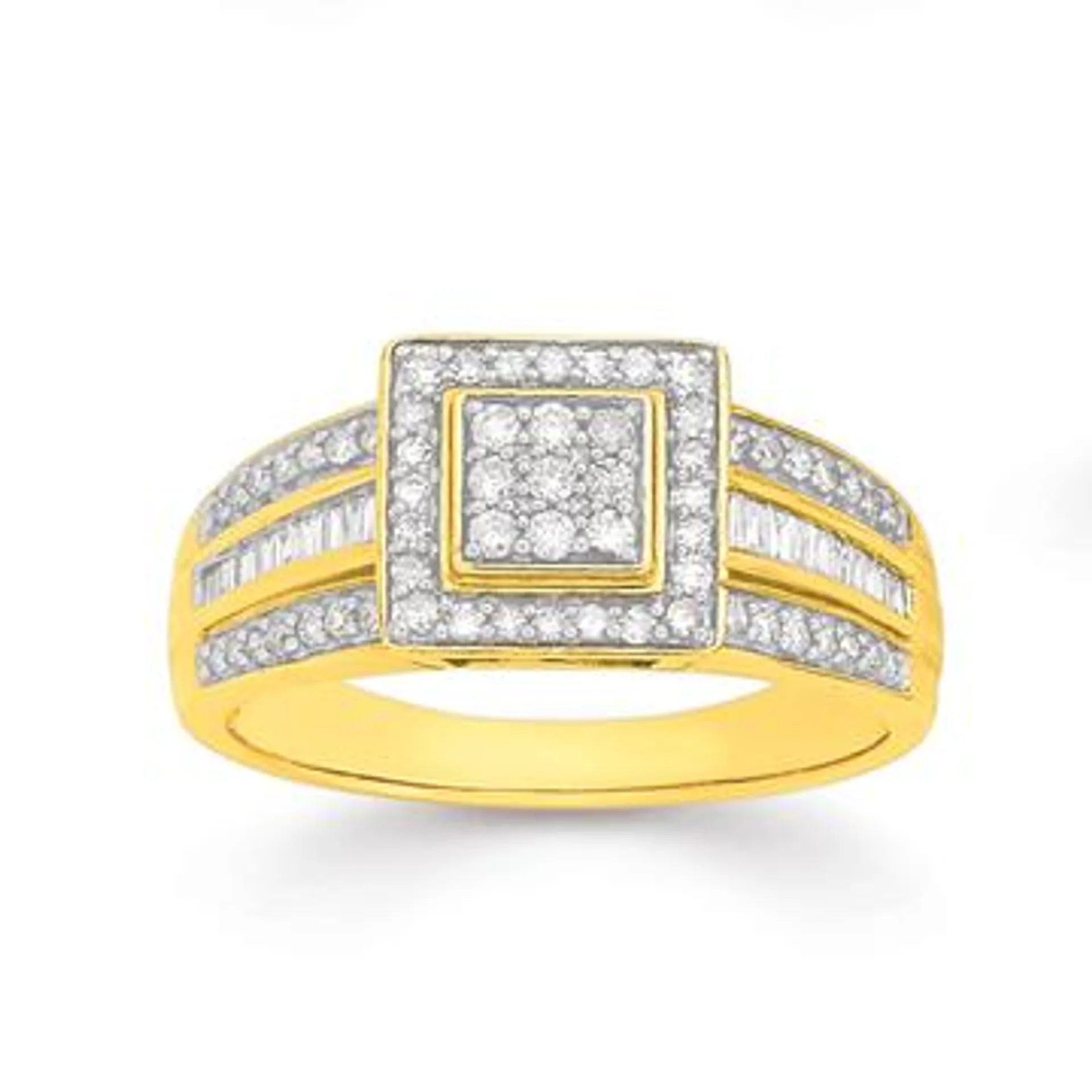 9ct, Diamond Fancy Dress Ring TDW=.50ct