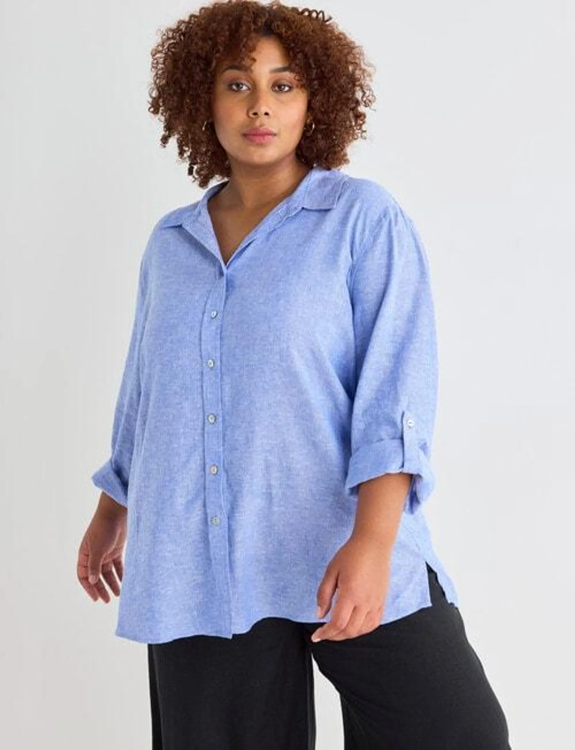 Studio Curve Essential Shirt, Chambray