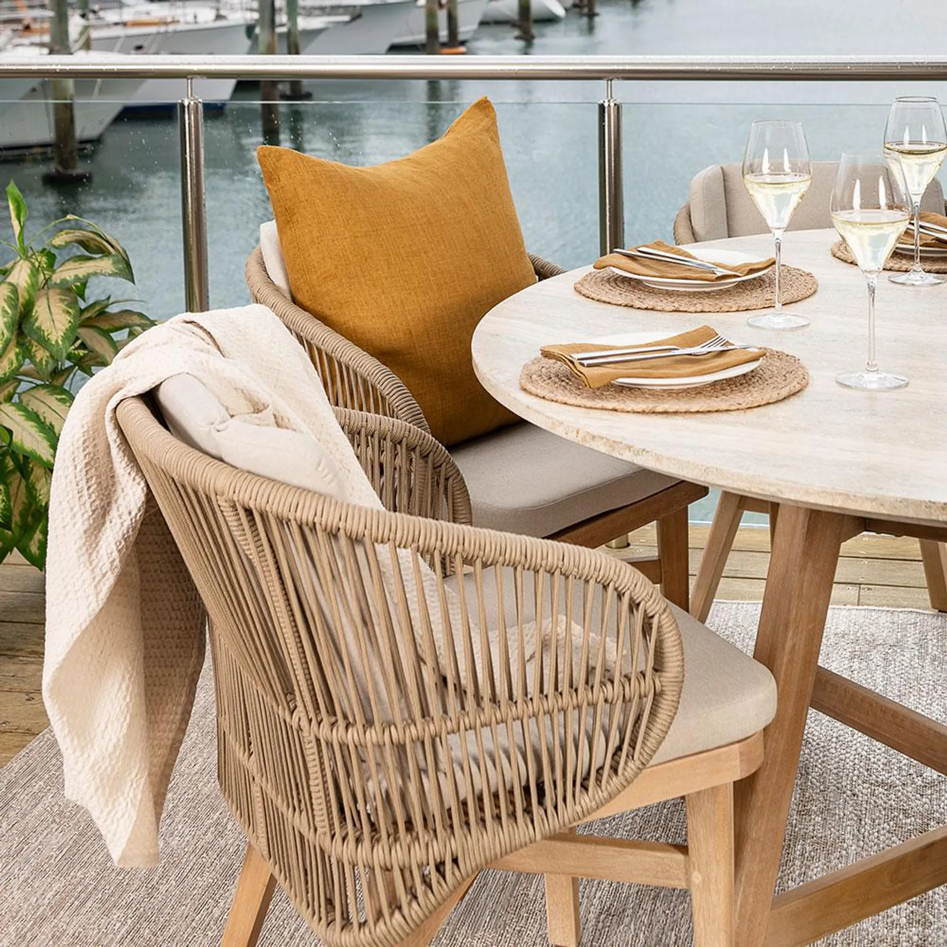 Aegina Outdoor Dining Chair, Oatmeal