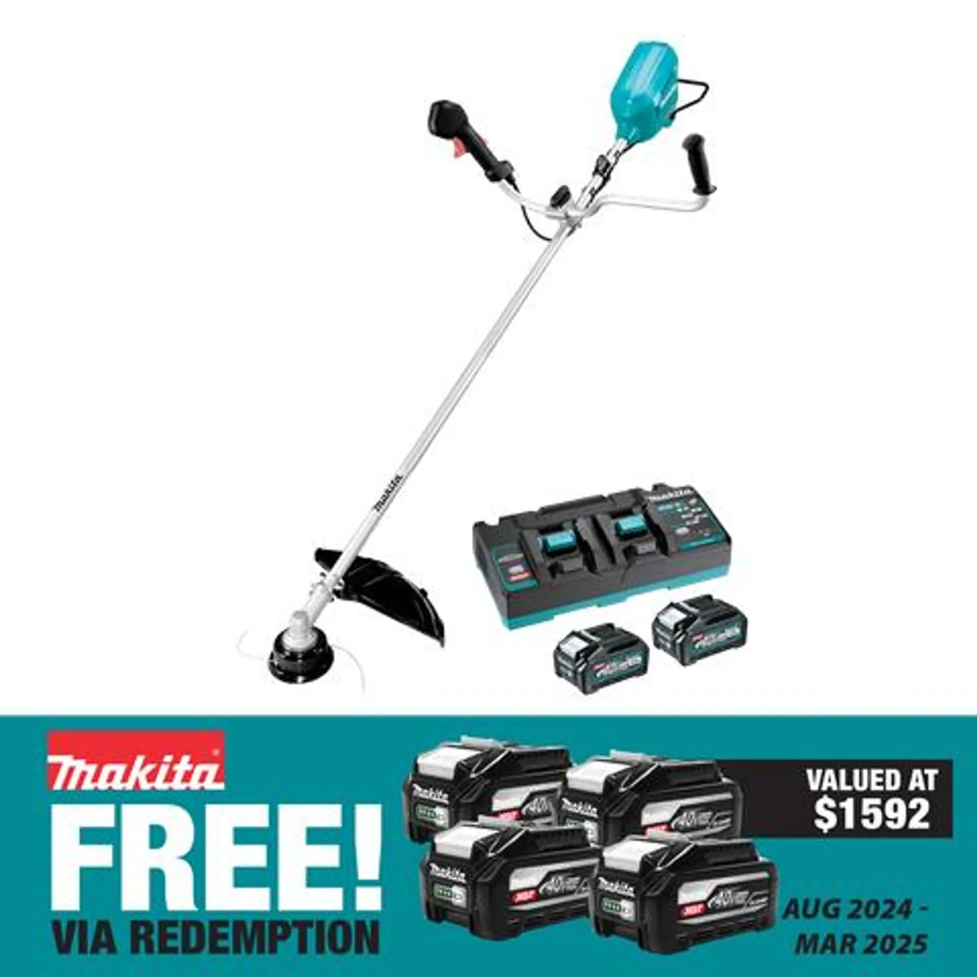 Makita XGT Cordless Bike Handle Brushcutter 80v (2x40v) 2x4Ah