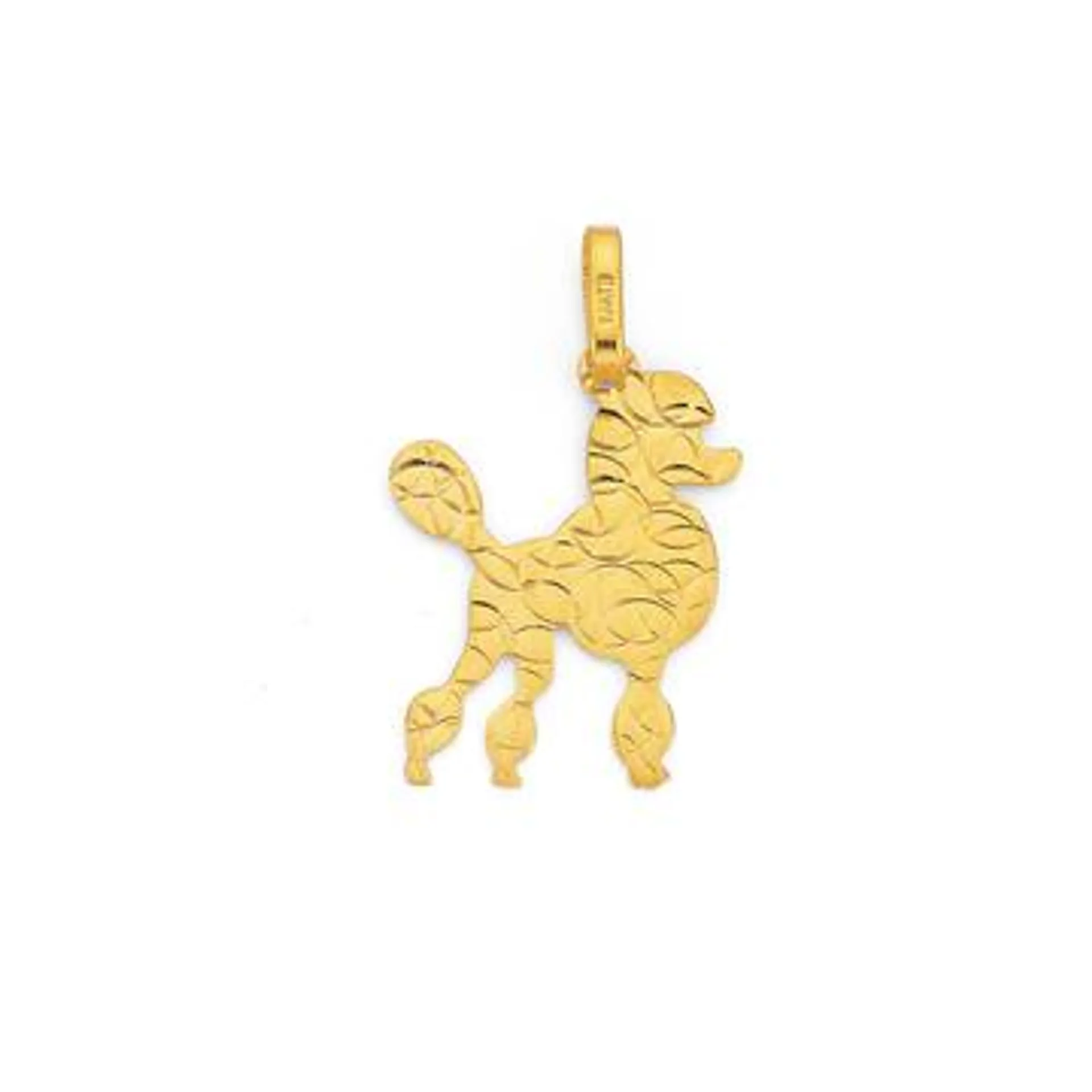 9ct Gold Poodle Dog Pendant