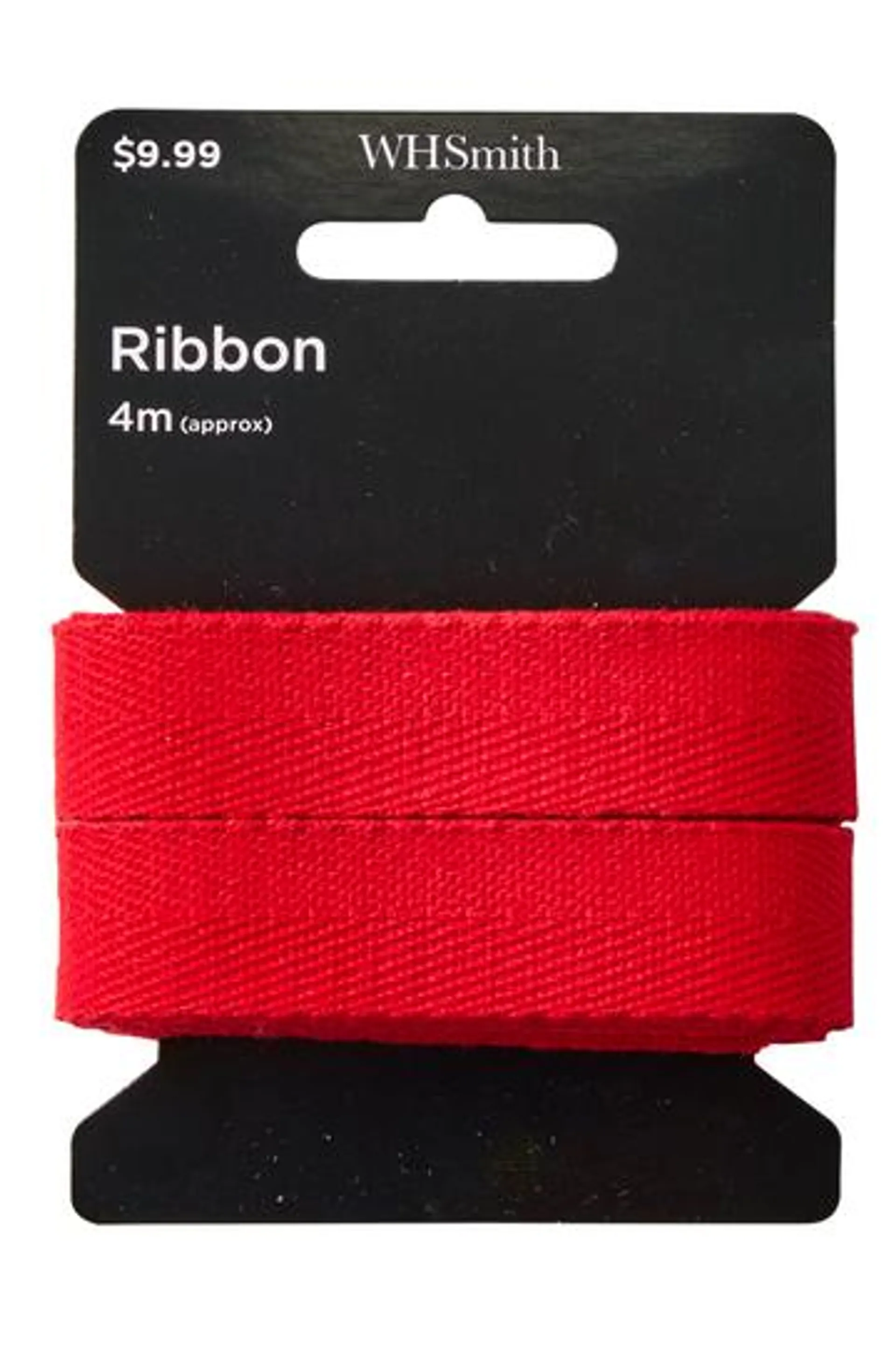 WHSmith Cotton Ribbon 4 Metre Red