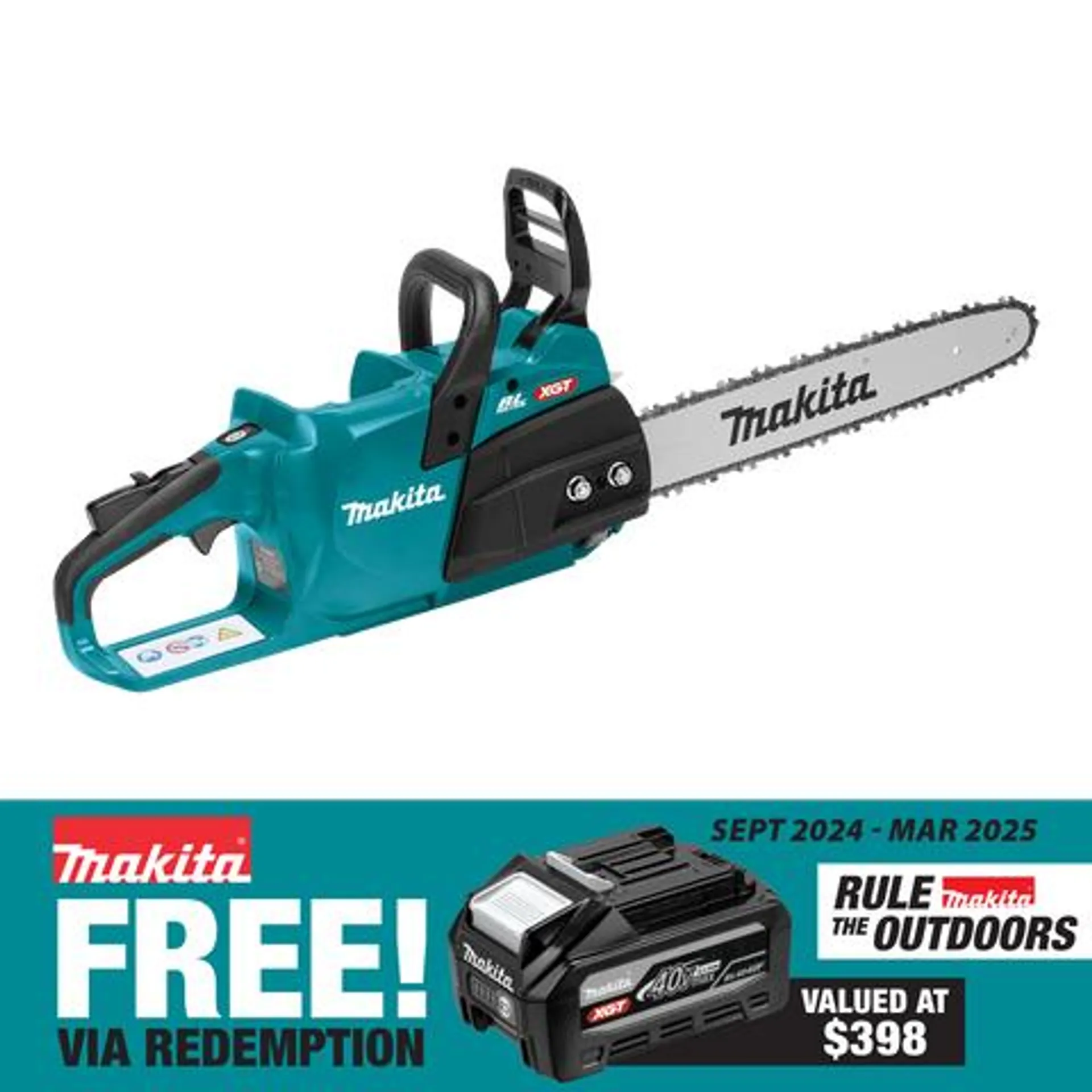 Makita XGT Cordless Chainsaw Brushless Top Handle 40cm 40V - Bare Tool