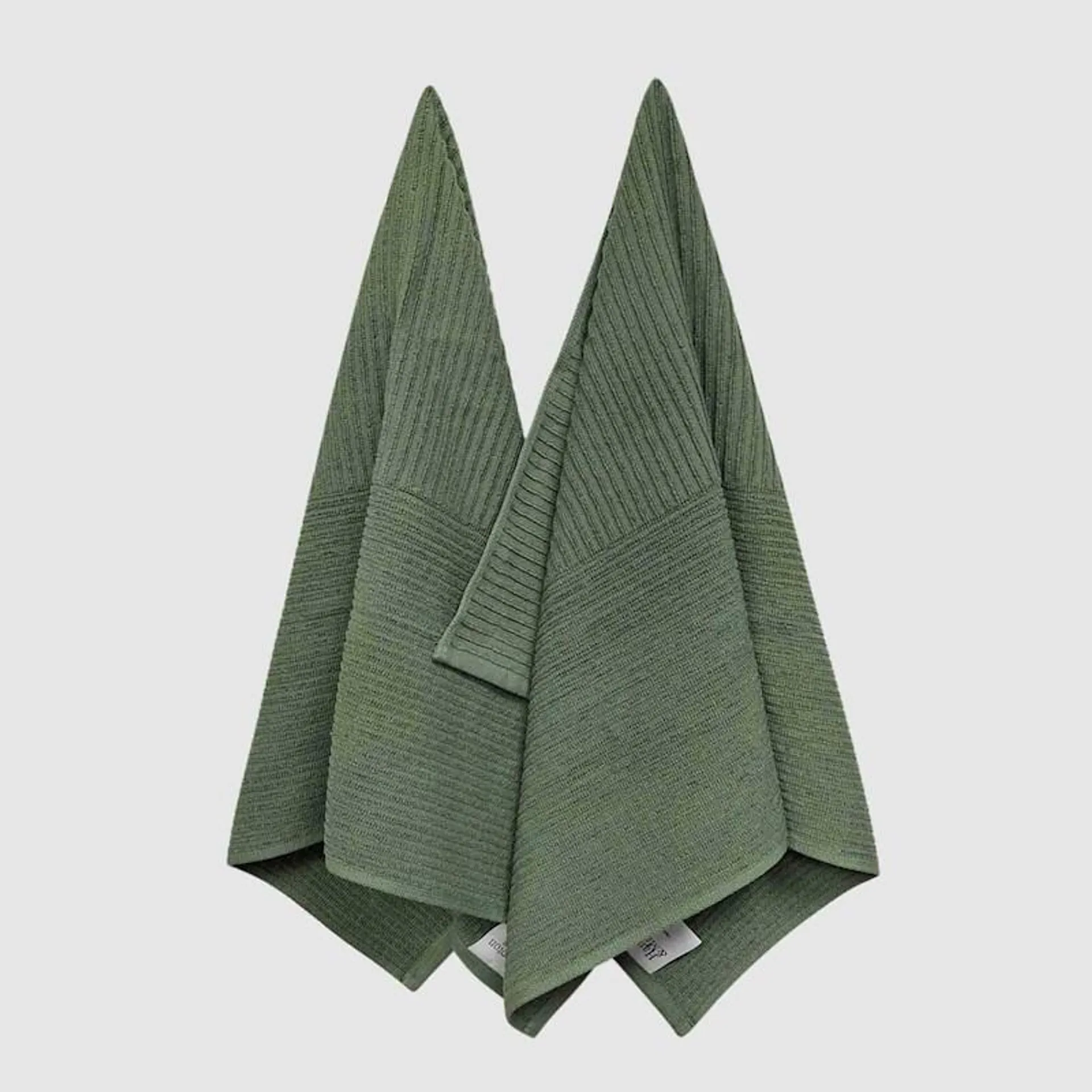 Hampton & Mason Rib Terry Kitchen Towels Sage