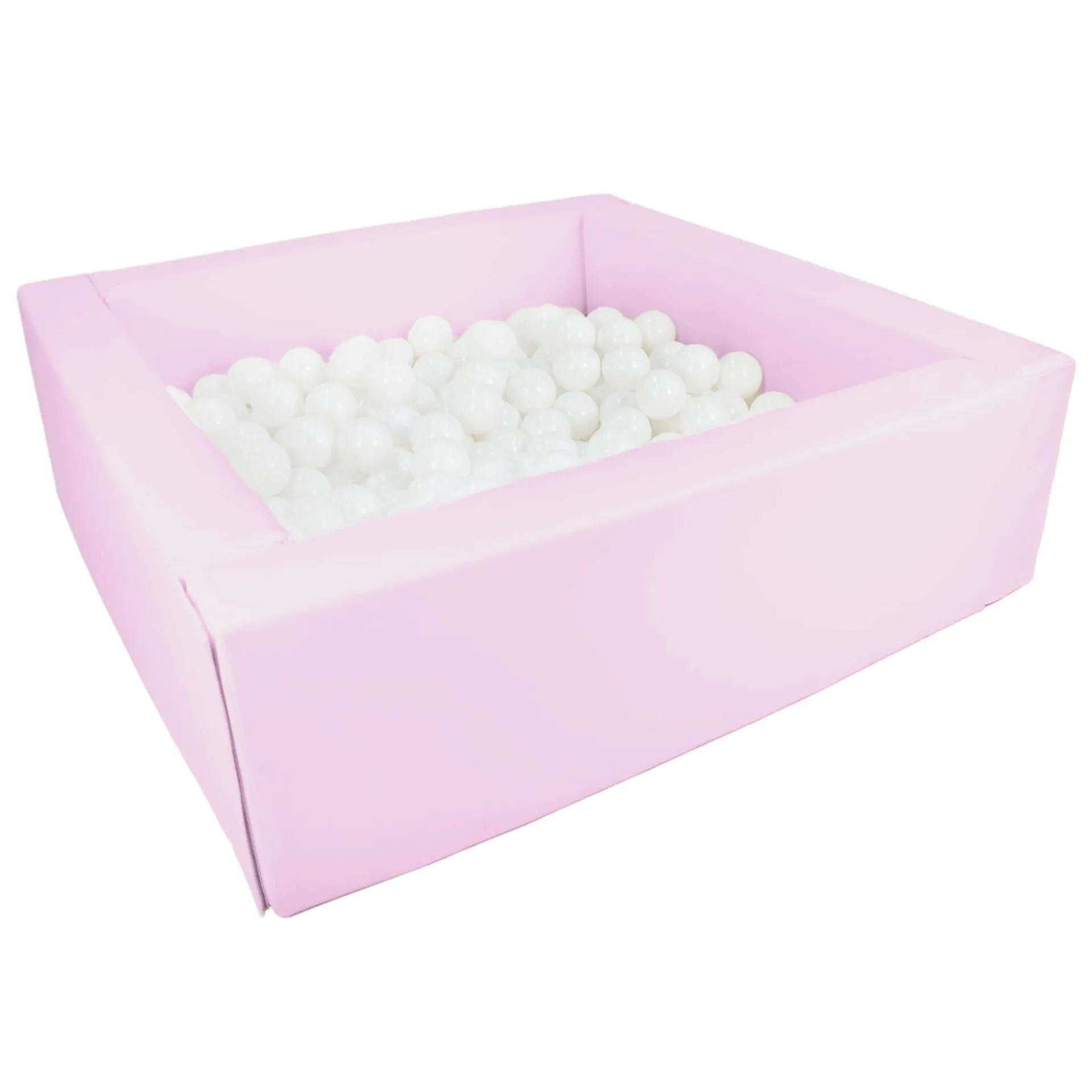 Eco Leather Pastel Blue Soft Play Ball Pit - 200 white balls