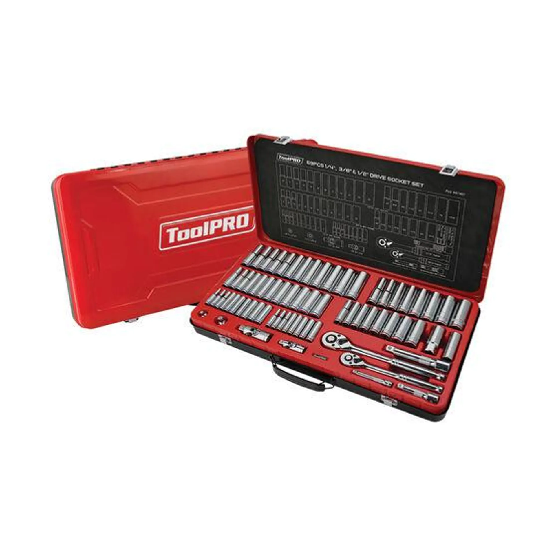 ToolPRO Socket Set 1/4, 3/8 & 1/2" Drive Deep Metric/SAE 69 Piece