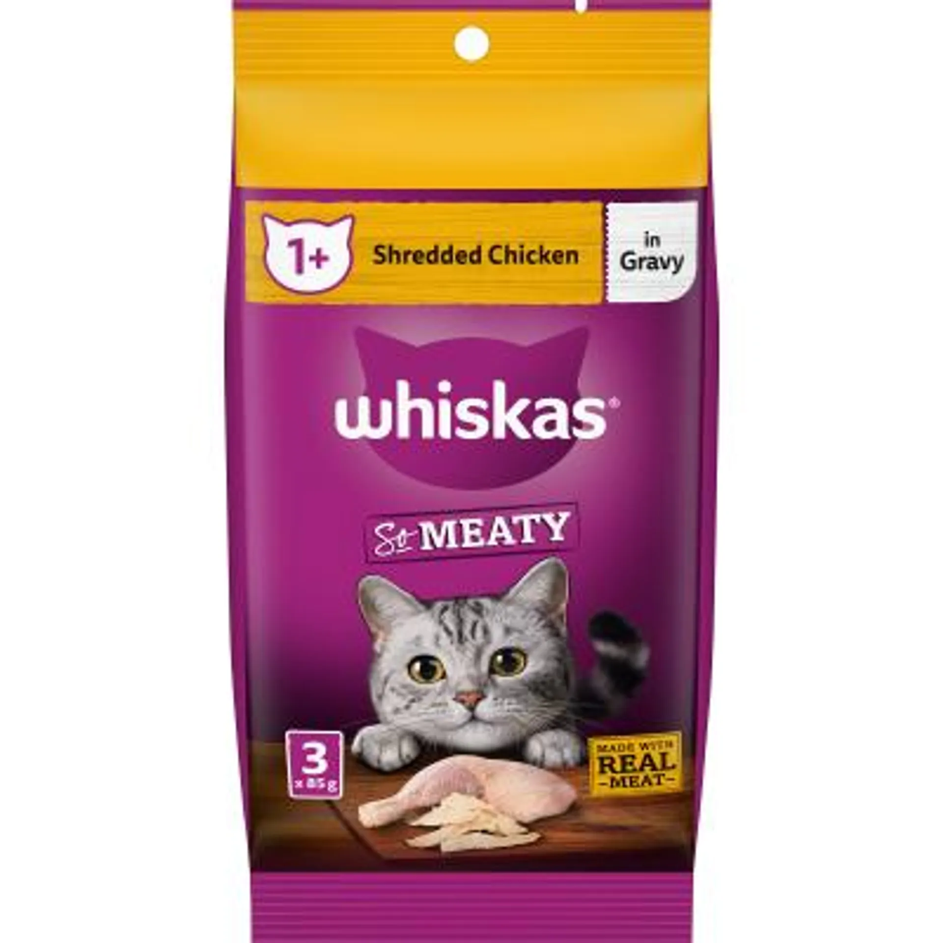 Whiskas So Meaty Shredded Chicken In Gravy Wet Pouches Cat Food