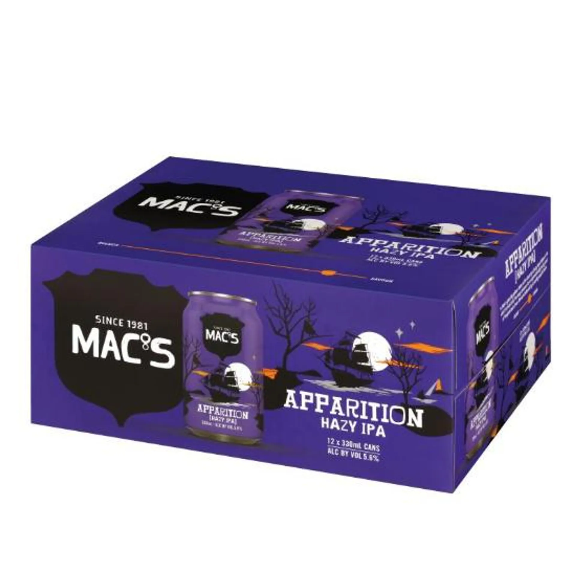 Mac's Apparition Hazy IPA Cans 12x330ml