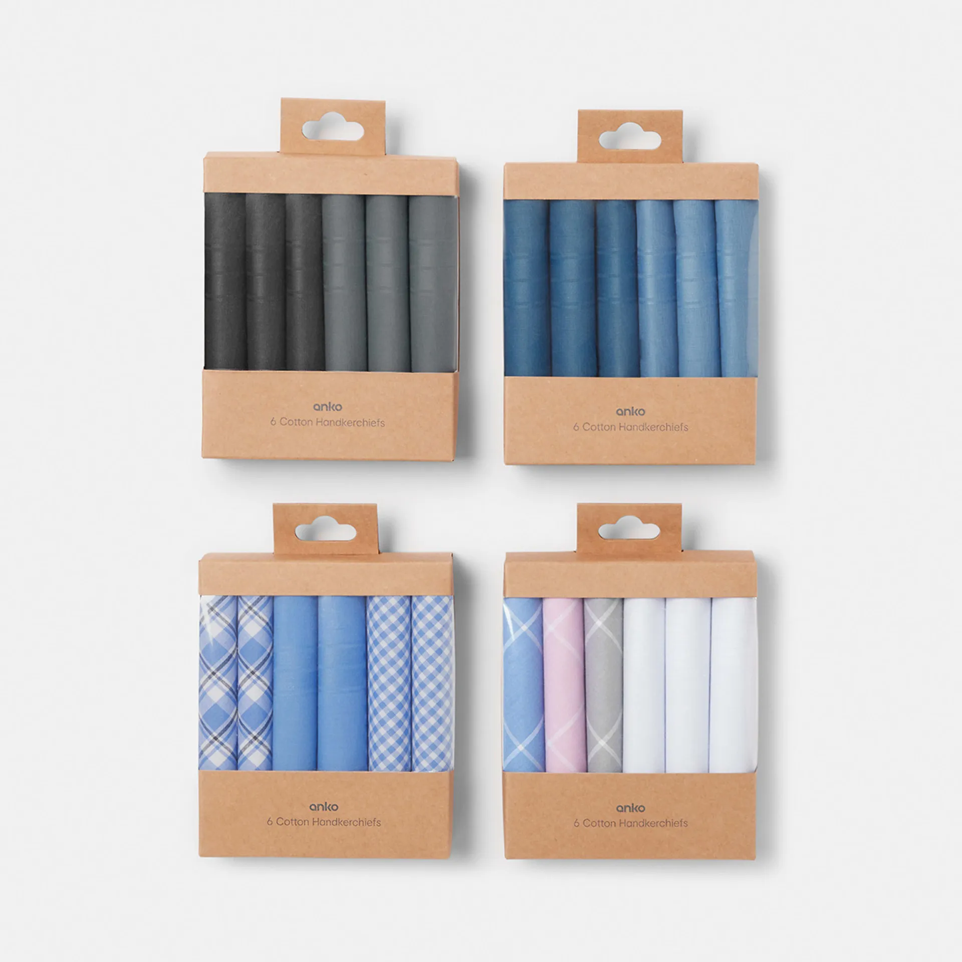 6 Pack Handkerchiefs Gift Set - Assorted