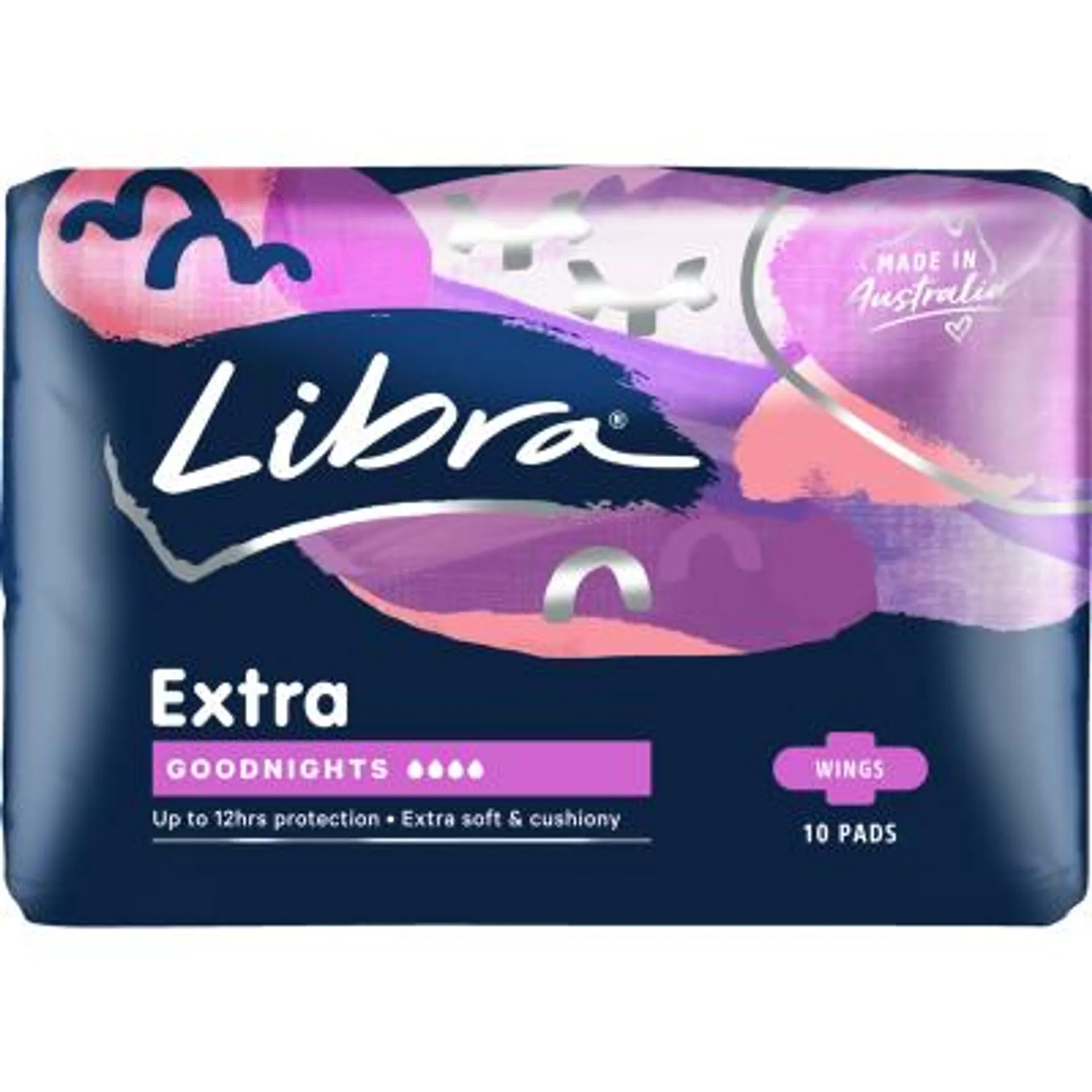 Libra Extra Goodnights Pads With Wings