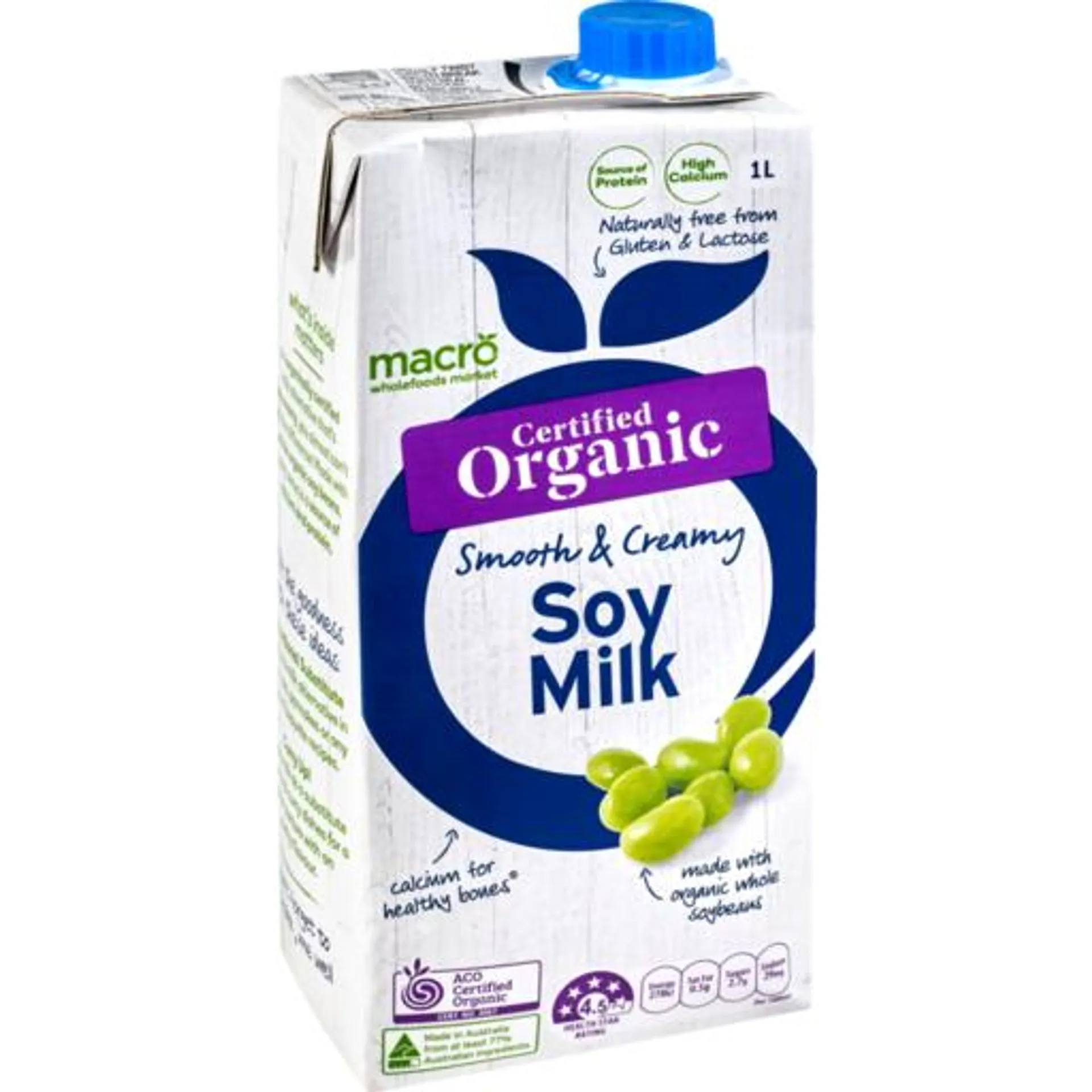 Macro Organic Soy Milk 1L