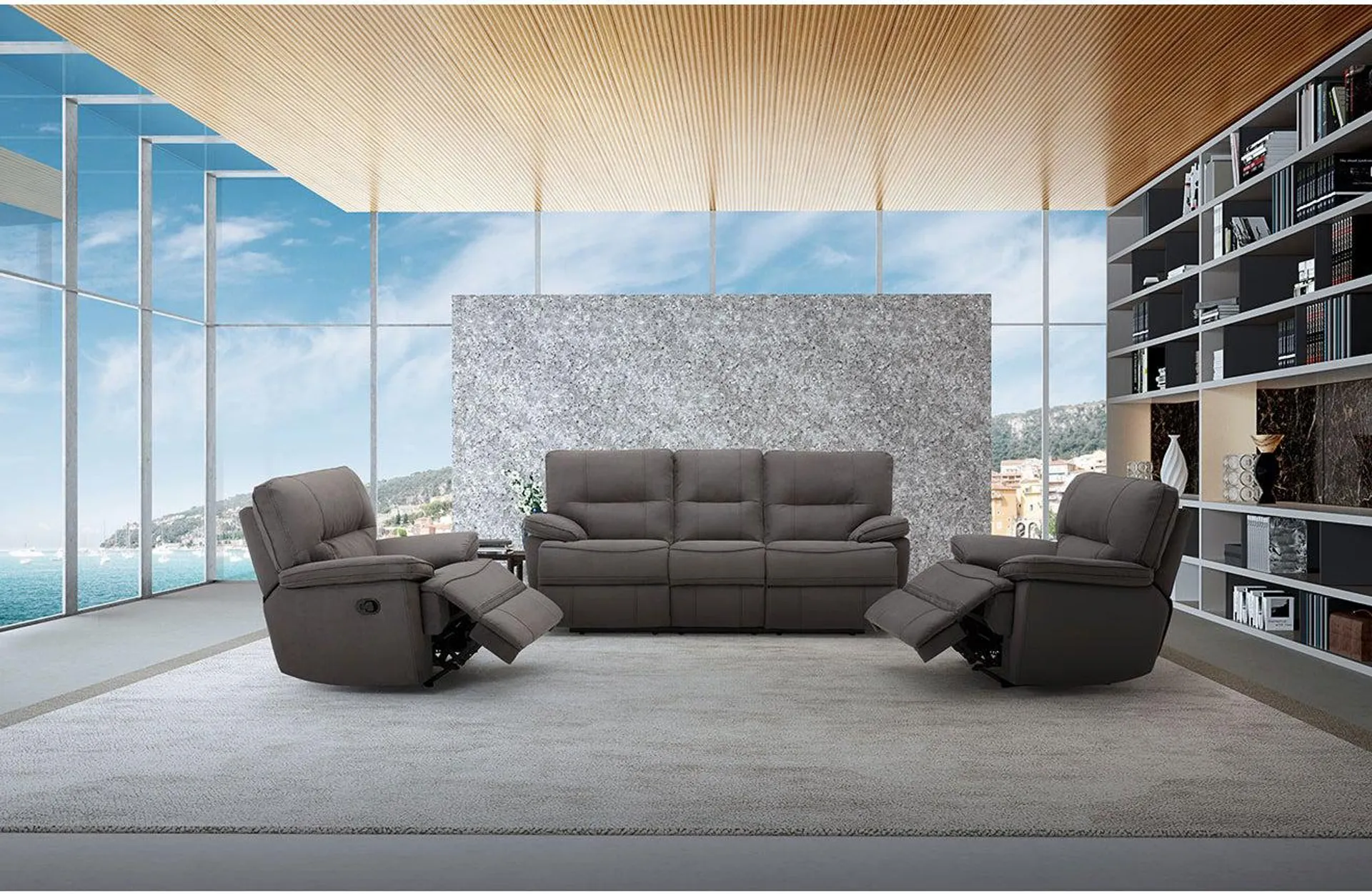 Tucson 5 Seater Fabric Recliner Lounge Suite - Wrangler