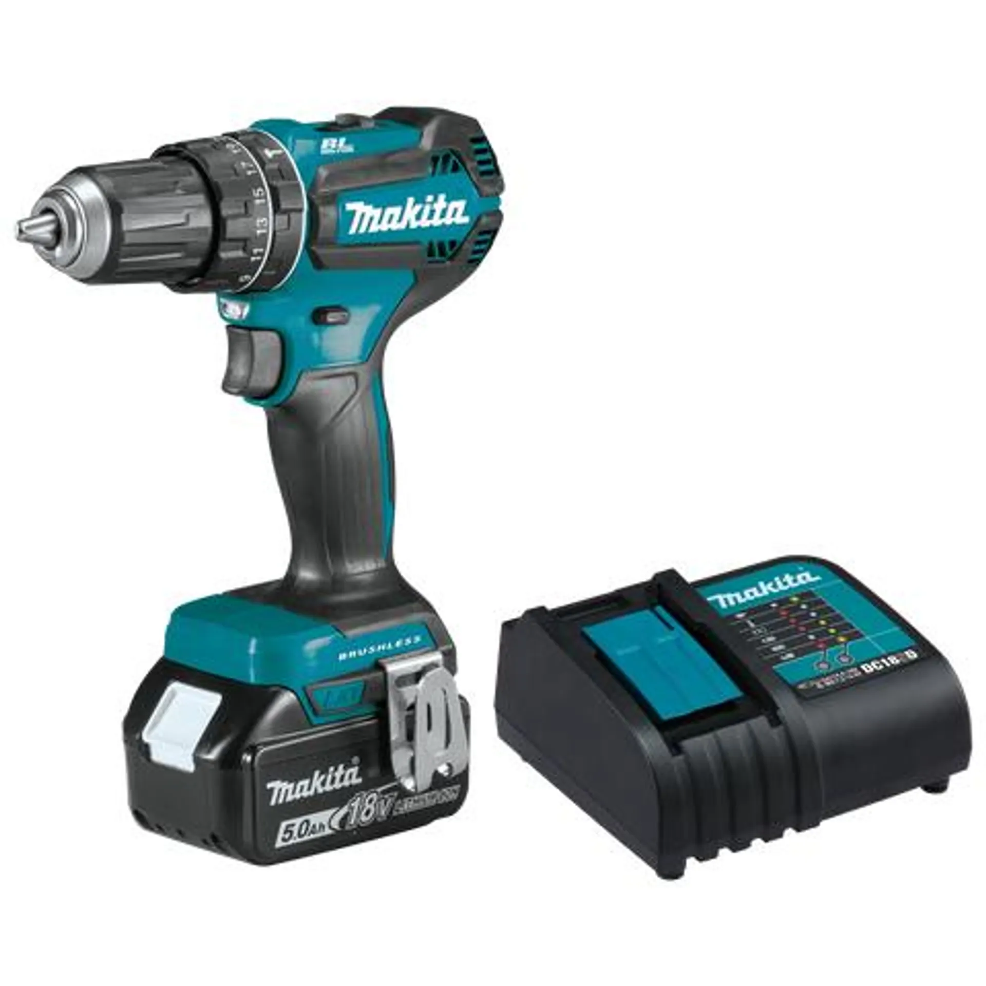 Makita LXT Cordless Hammer Drill Driver Brushless 13mm 18V 5Ah