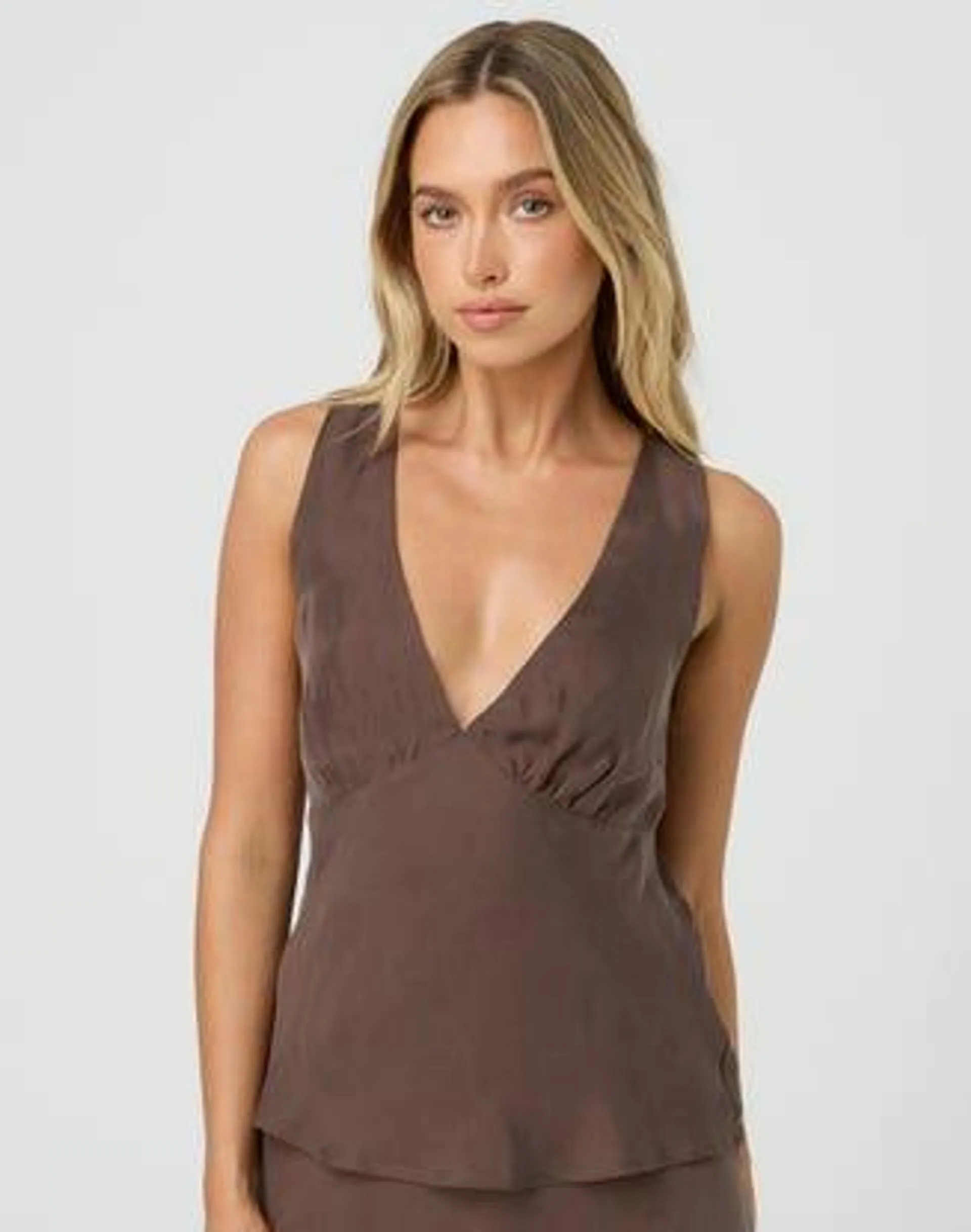 V Neck Cupro Cami