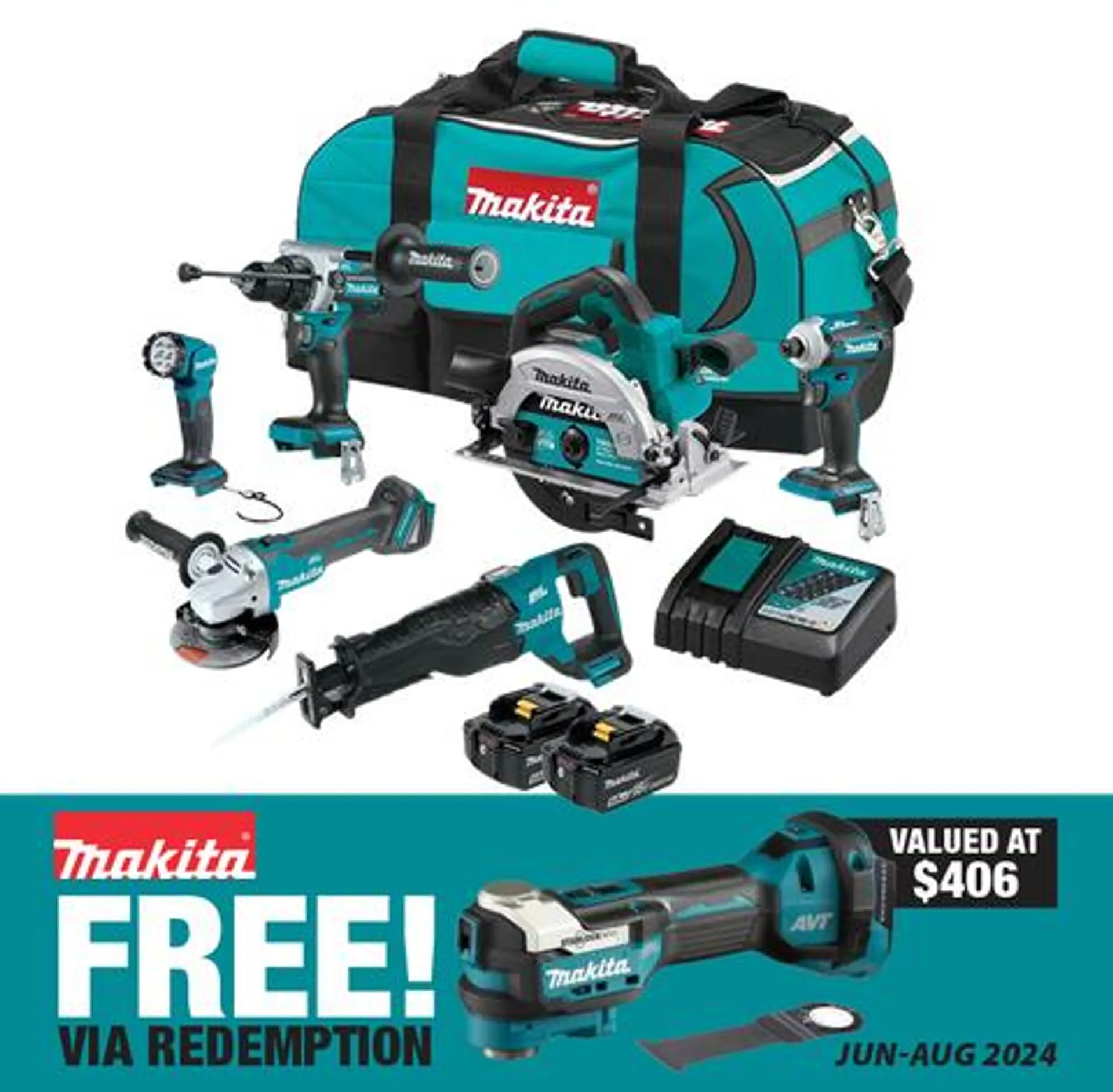 Makita LXT Cordless Jobsite Kit Brushless 6pc 18V 5Ah