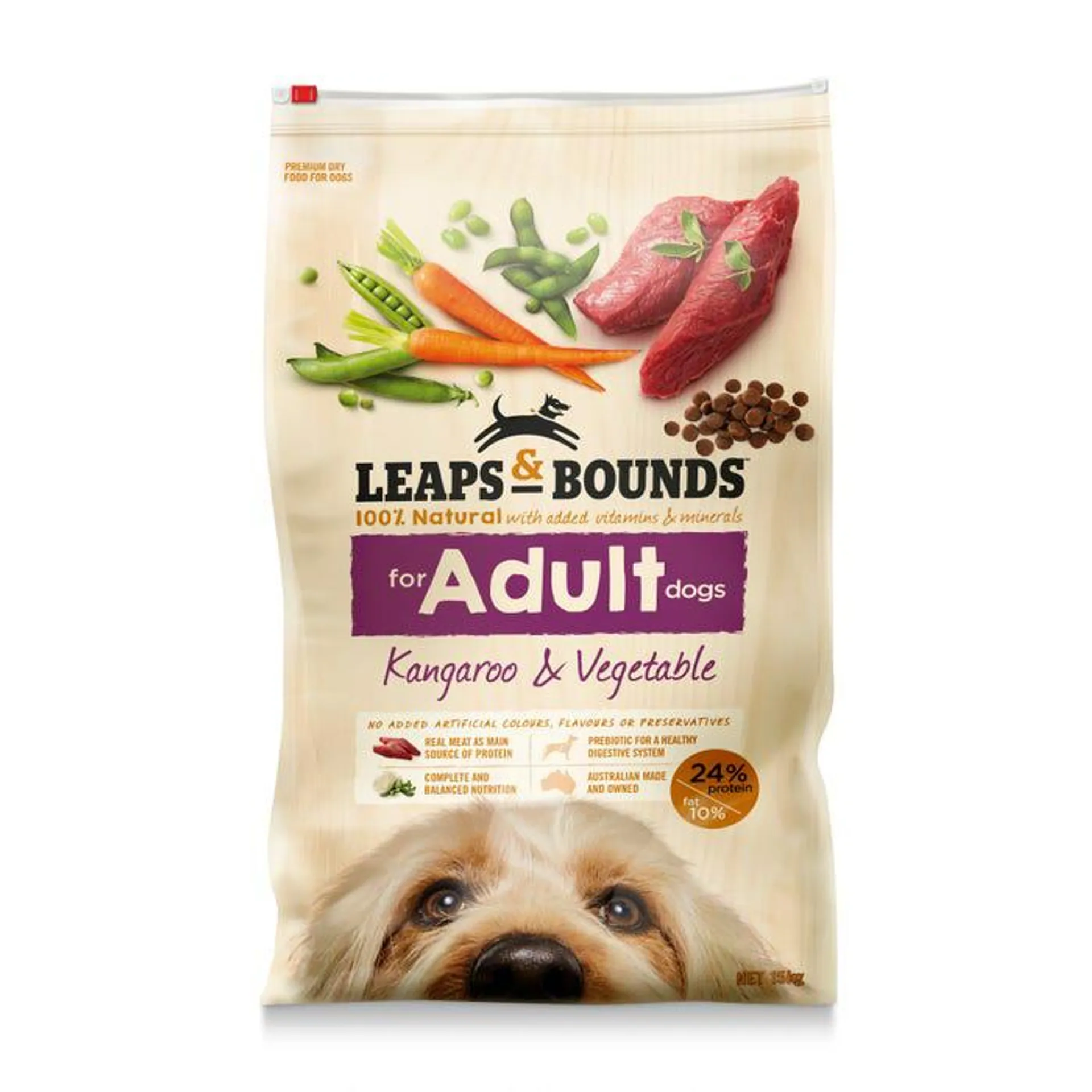 Leaps & Bounds Kangaroo And Vege Adult Dog Food 15kg