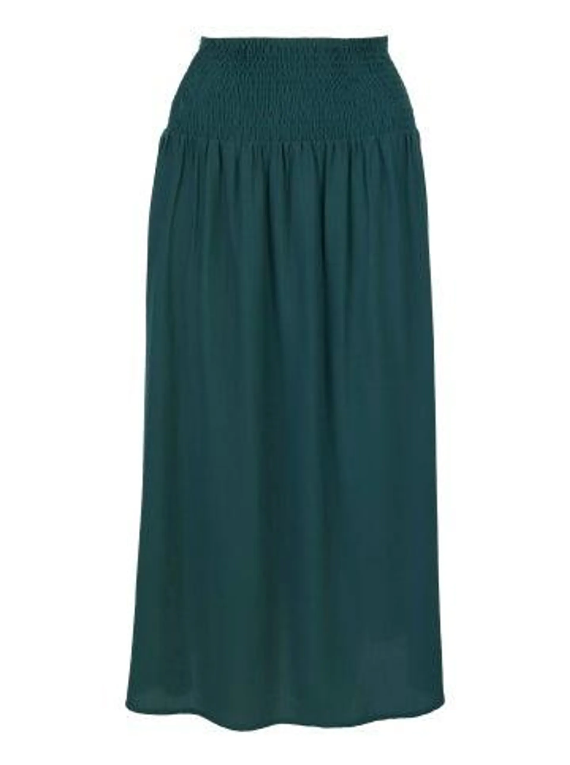 Women's Shirred Waist Skirt in Green Gables