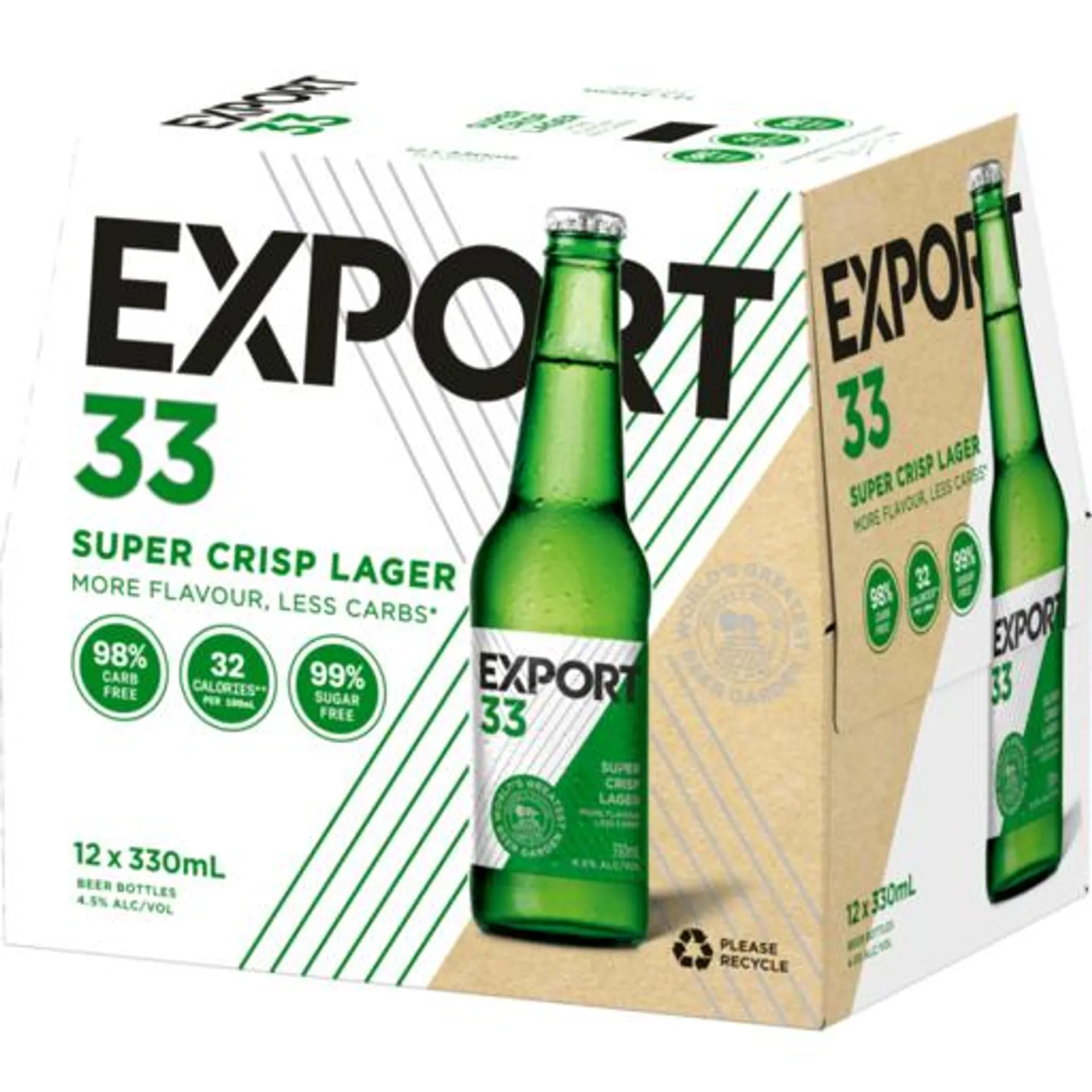 Export 33 Low Carb Bottles 12 Pack