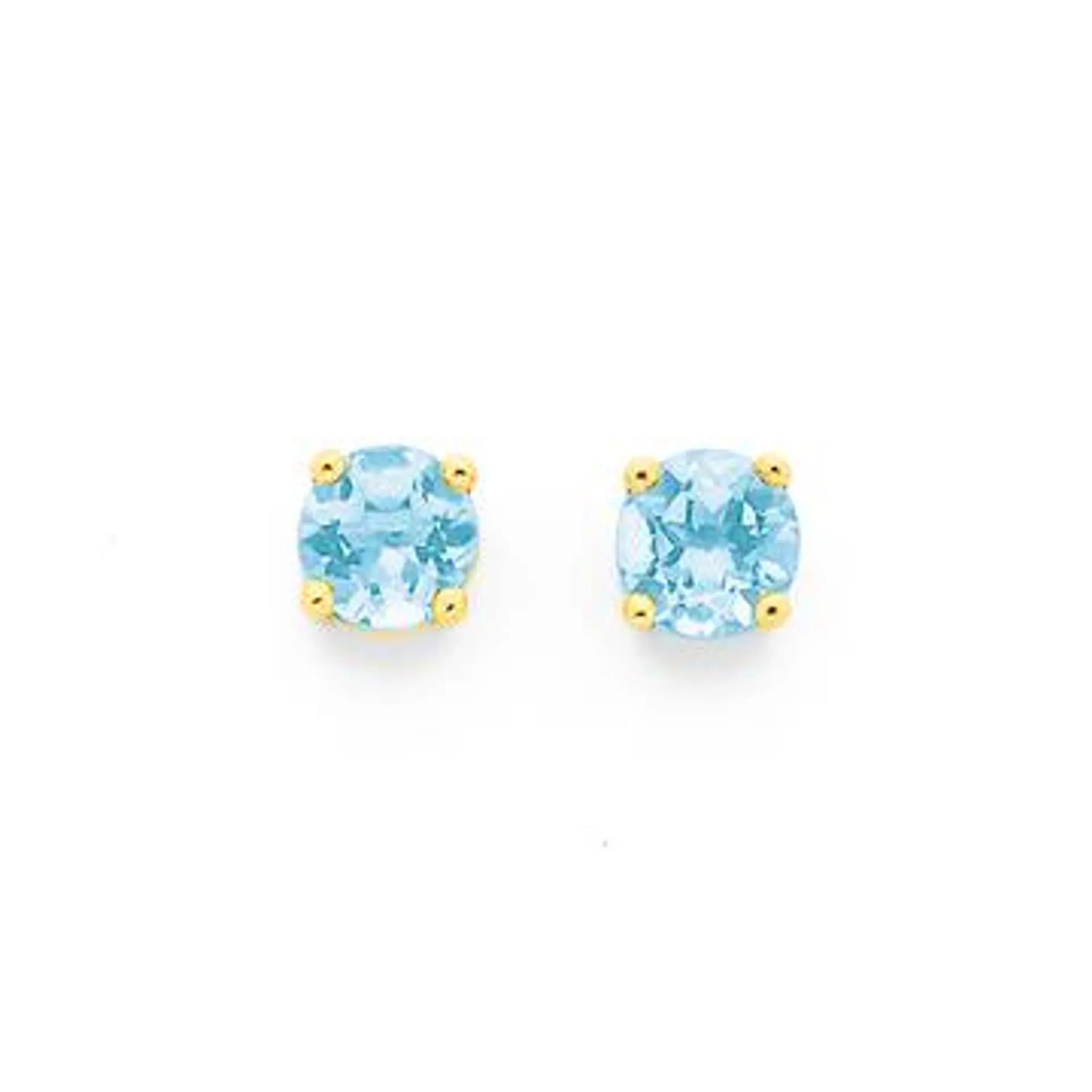 9ct, Blue Topaz Stud Earrings