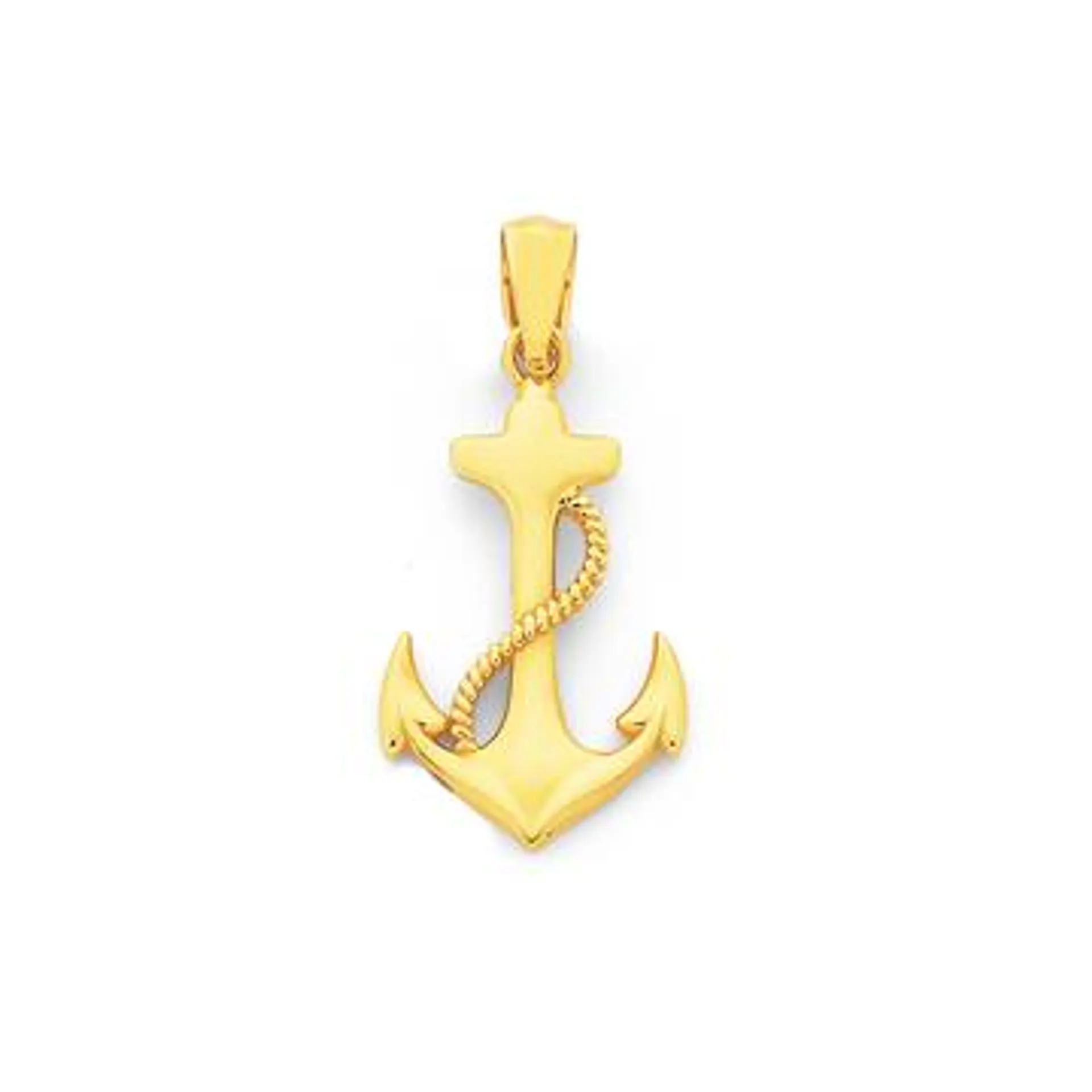 9ct, Anchor with Rope Pendant