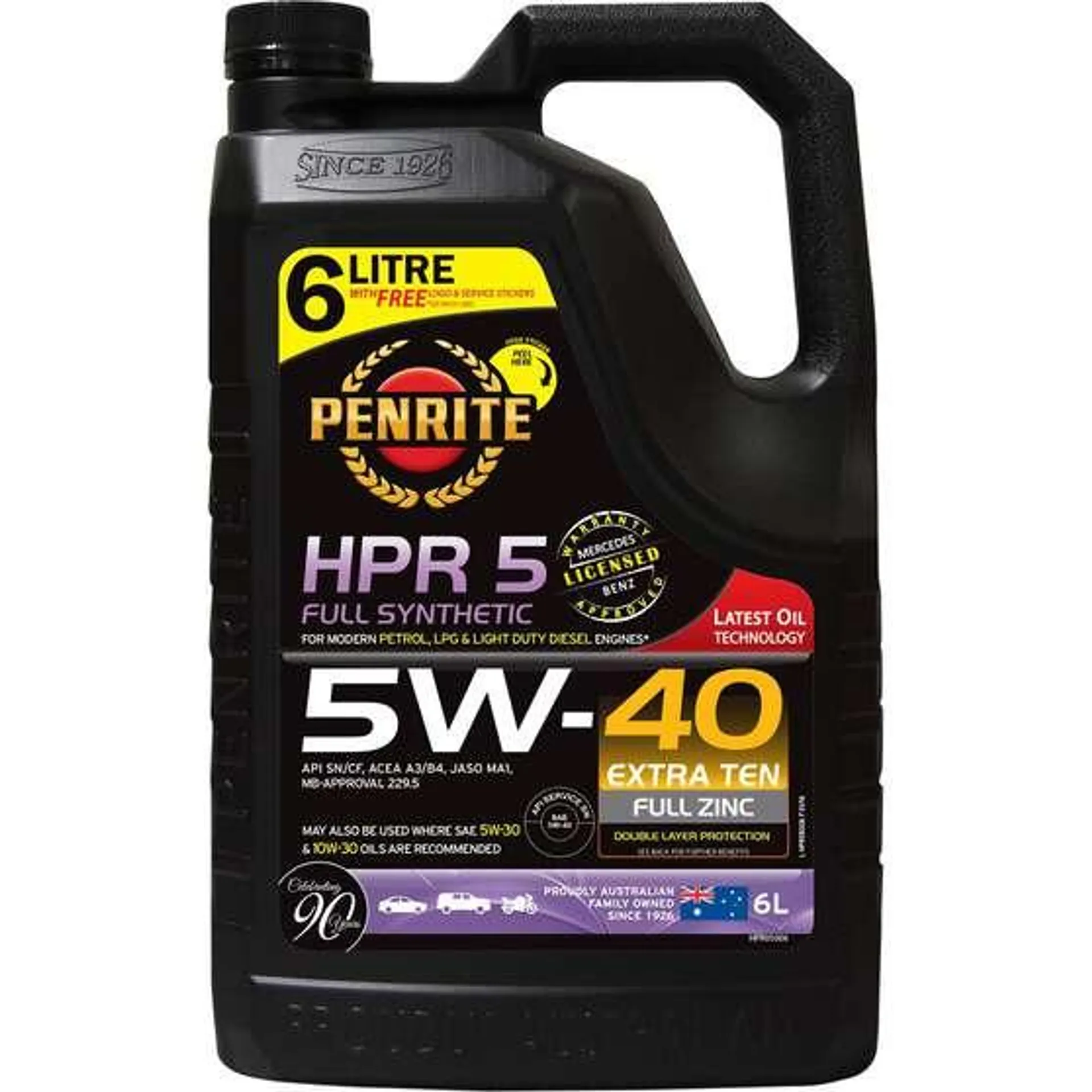 Penrite HPR 5 Engine Oil - 5W-40 6 Litre