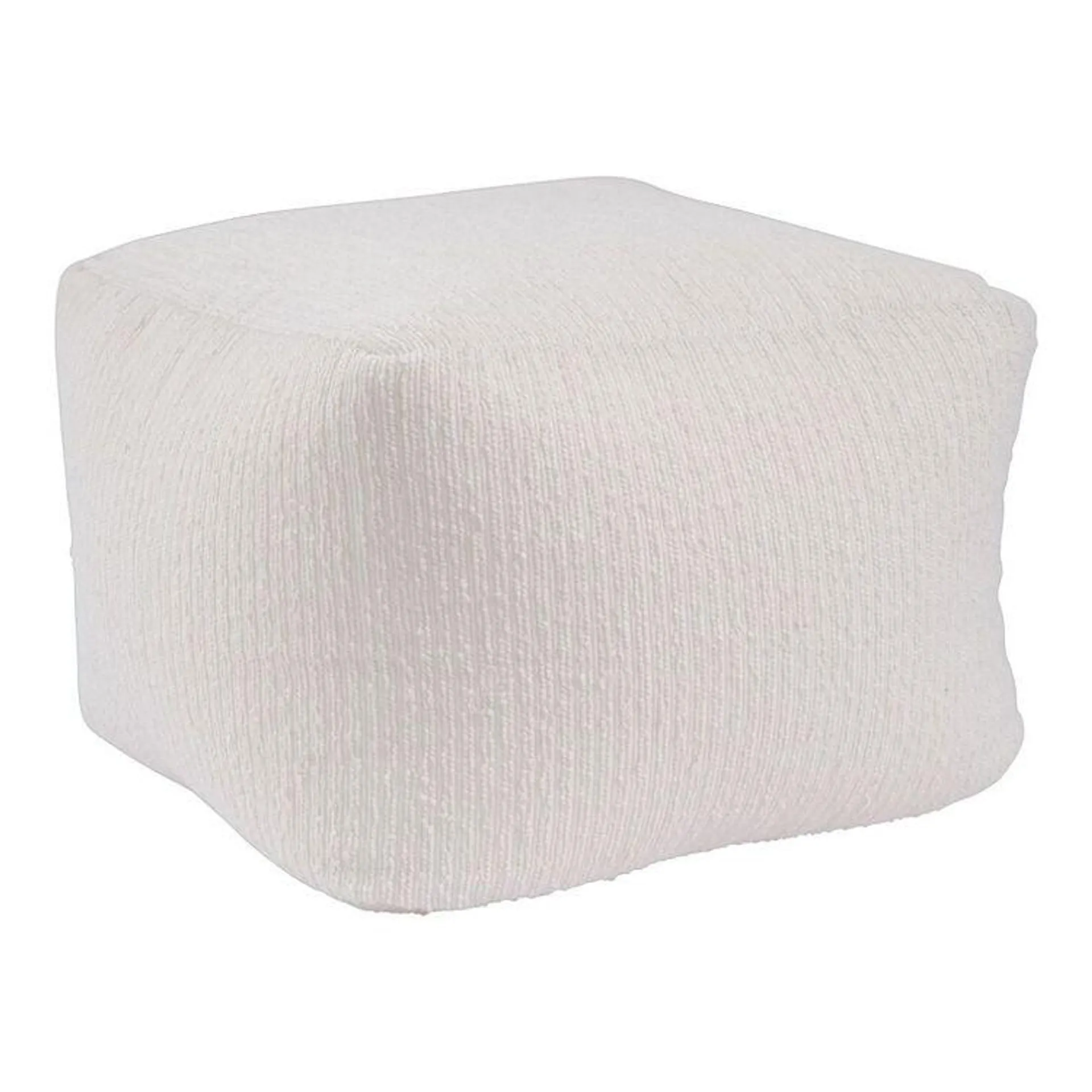 KOO Boucle Ottoman Cover White 30 x 40 x 40 cm