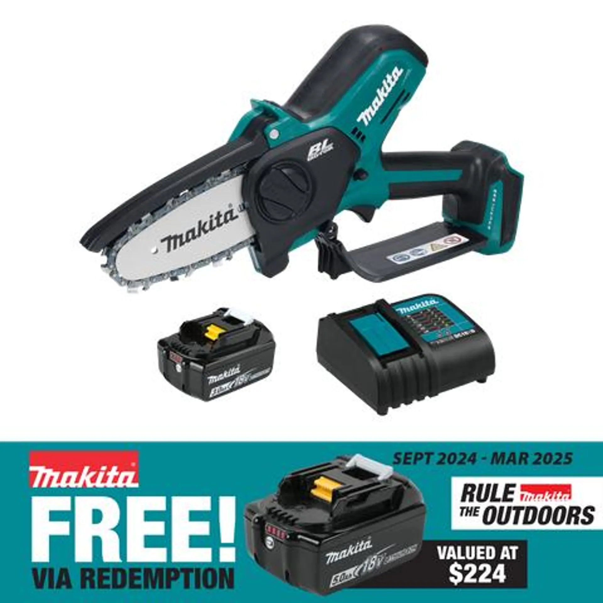 Makita LXT Cordless Pruning Saw 100mm Brushless 18v 3Ah