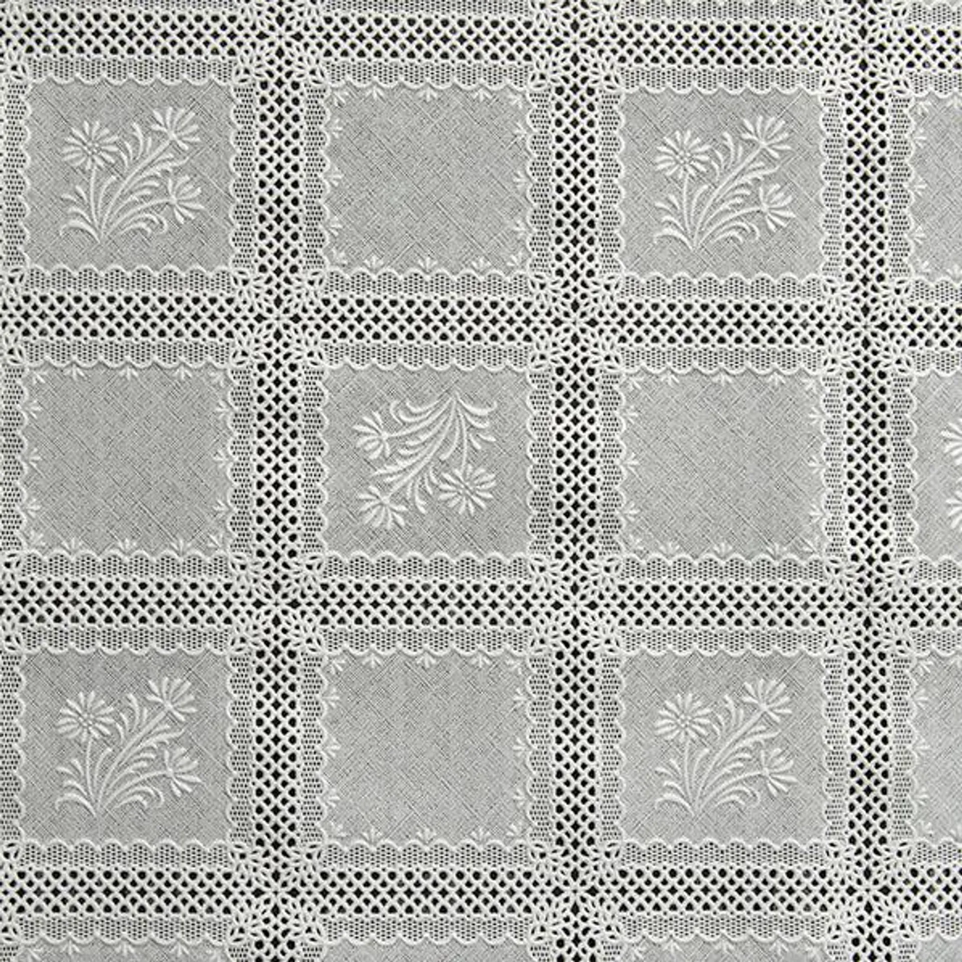 PVC Lace Runner, White Square- Width 50cm